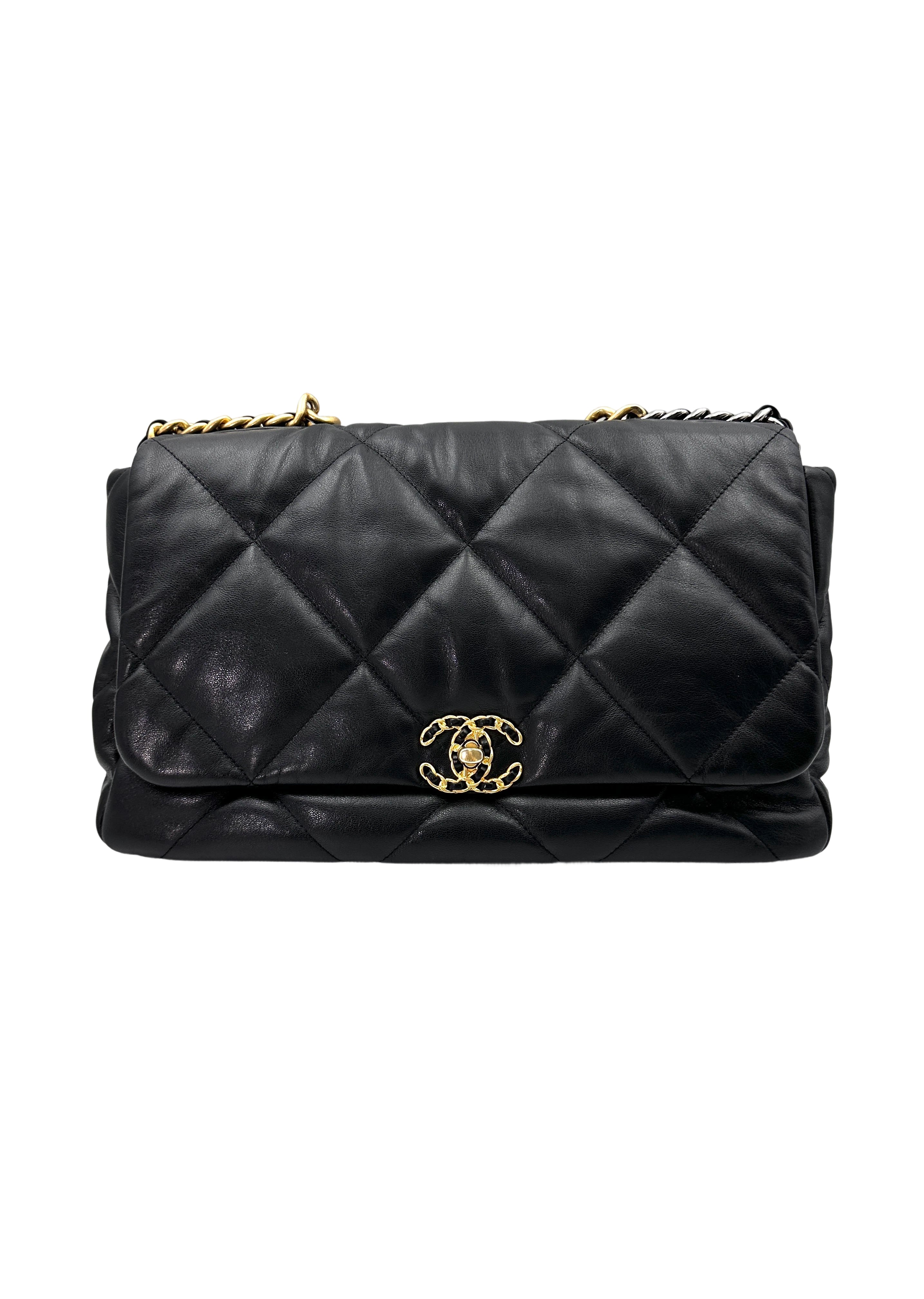Chanel 19Bag Black Quilted Leather Flap Bag With Gold Hardware(30***19) CC1752
