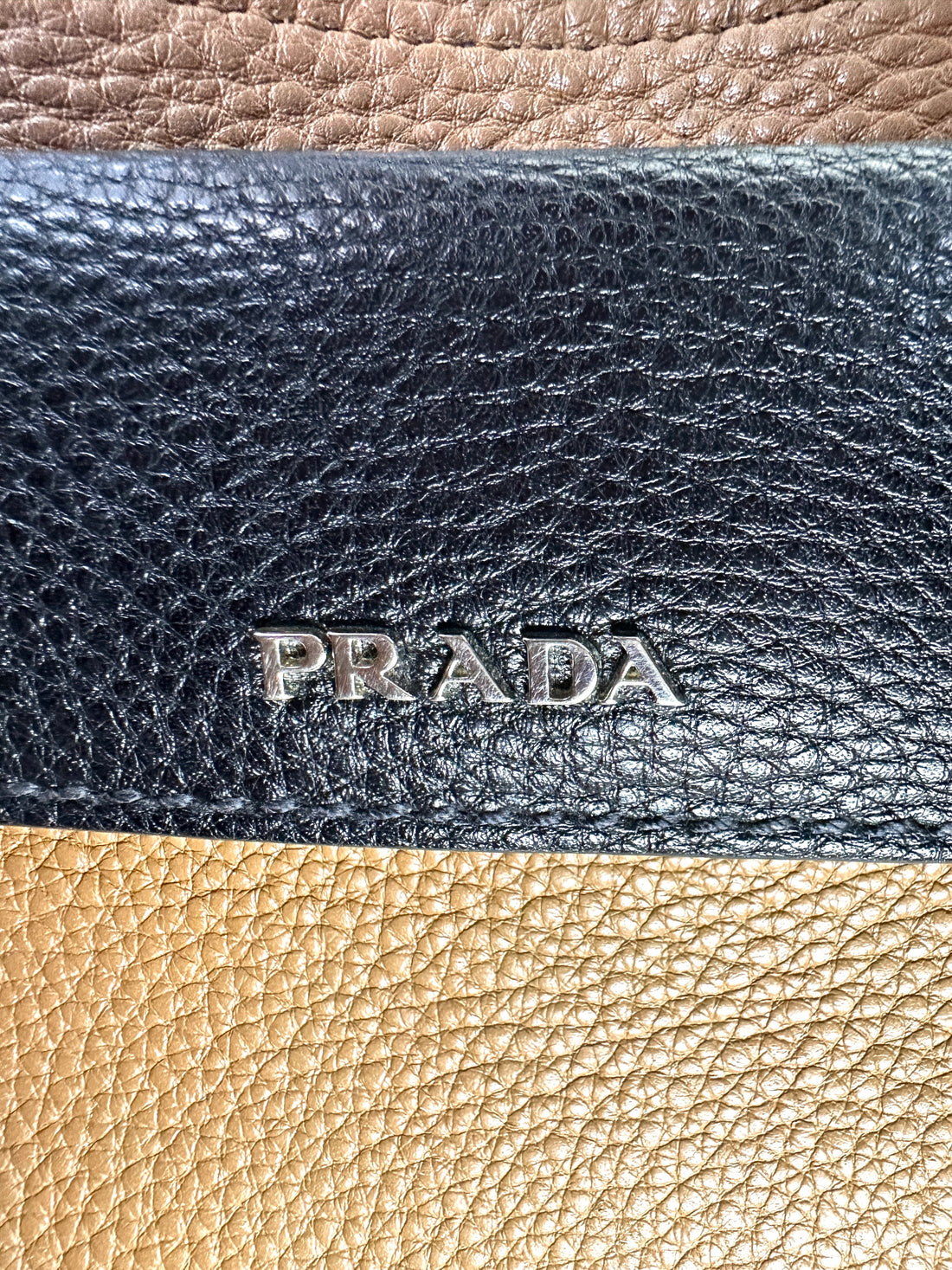 Prada Black Vitello Daino Leather Double Tote Handle Bag PR261