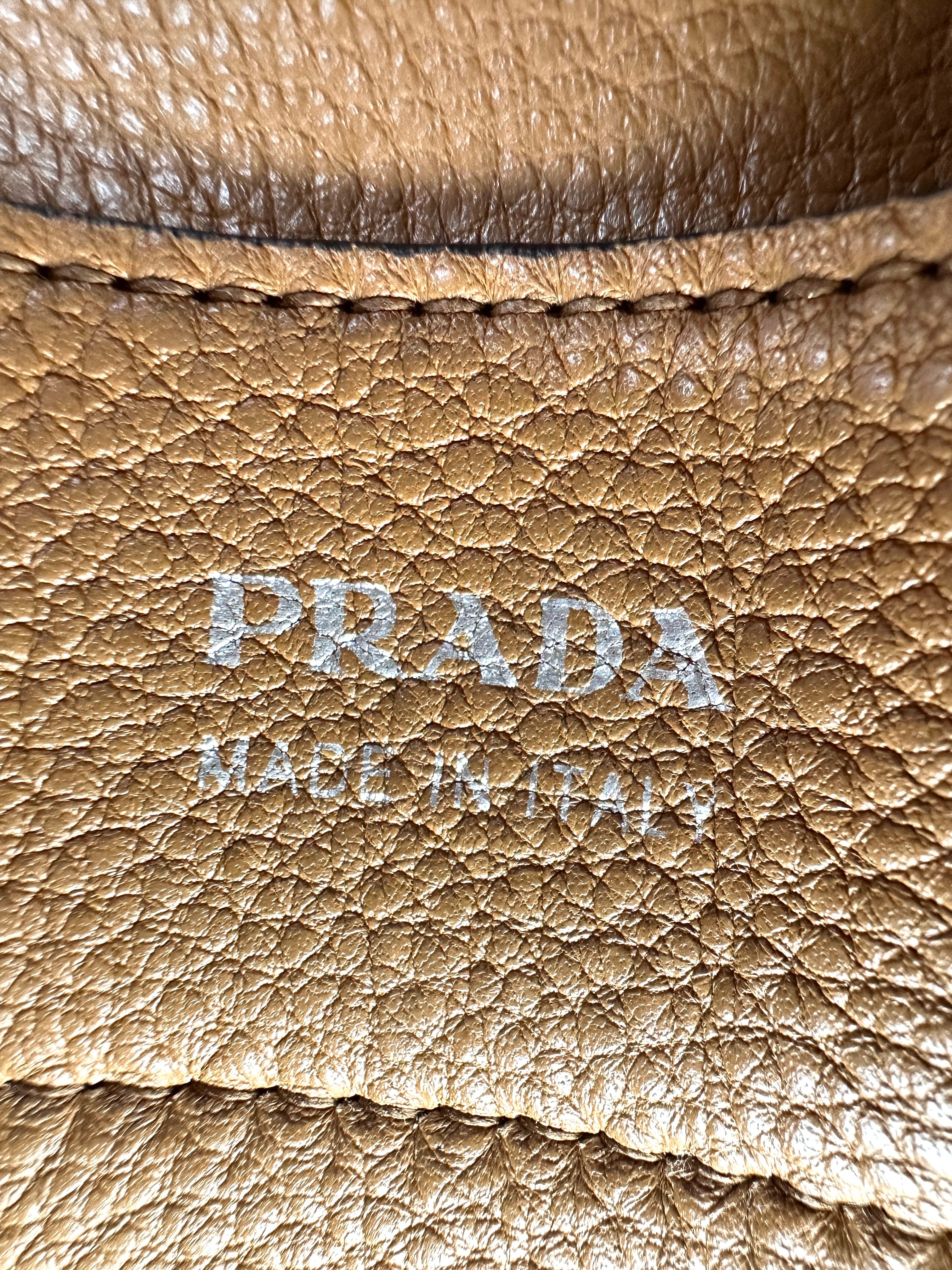 Prada Black Vitello Daino Leather Double Tote Handle Bag PR261