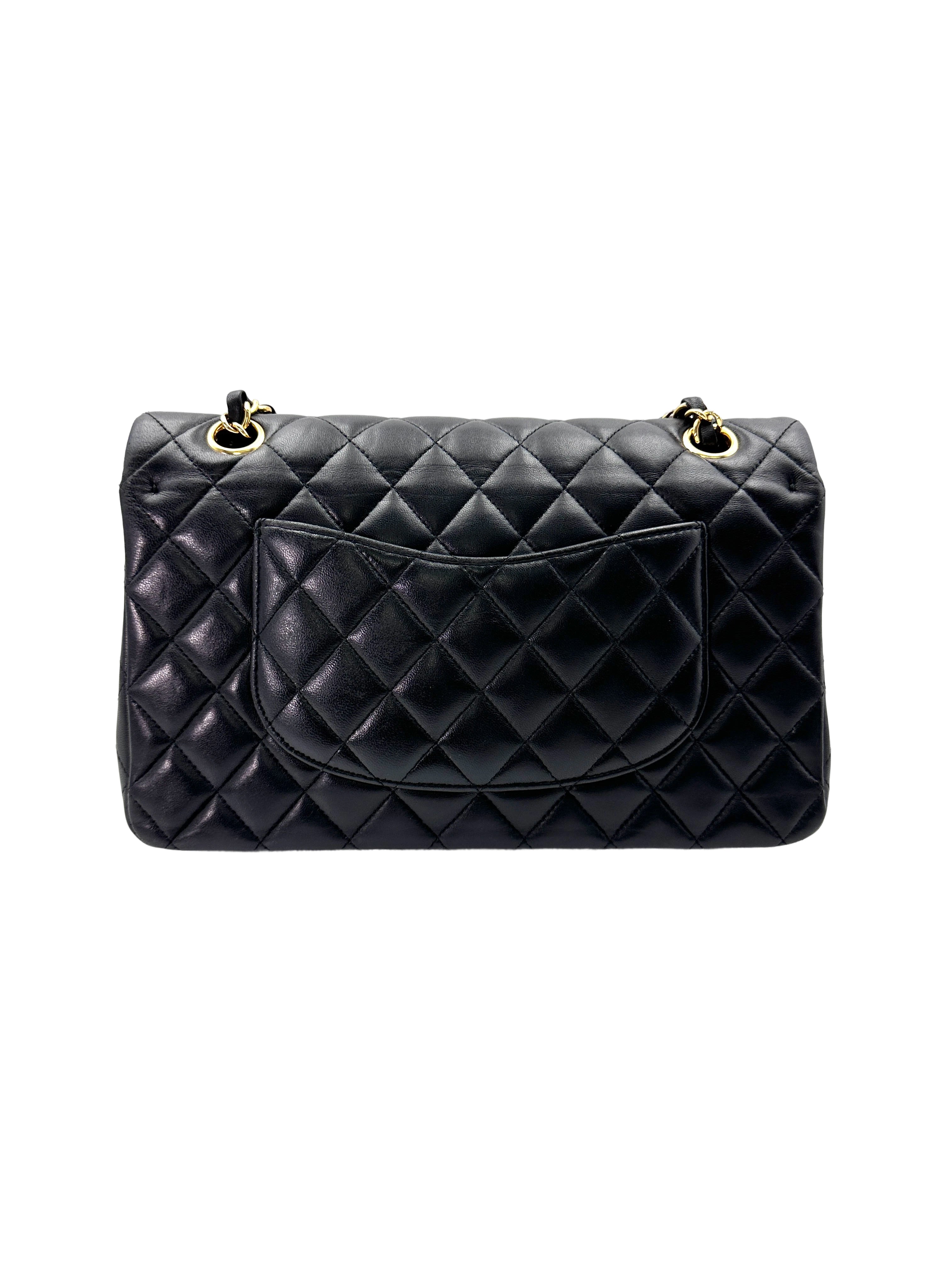 Chanel Classic Flap Black Quilted Lambskin Medium Size Shoulder Bag(25***88) CC1750