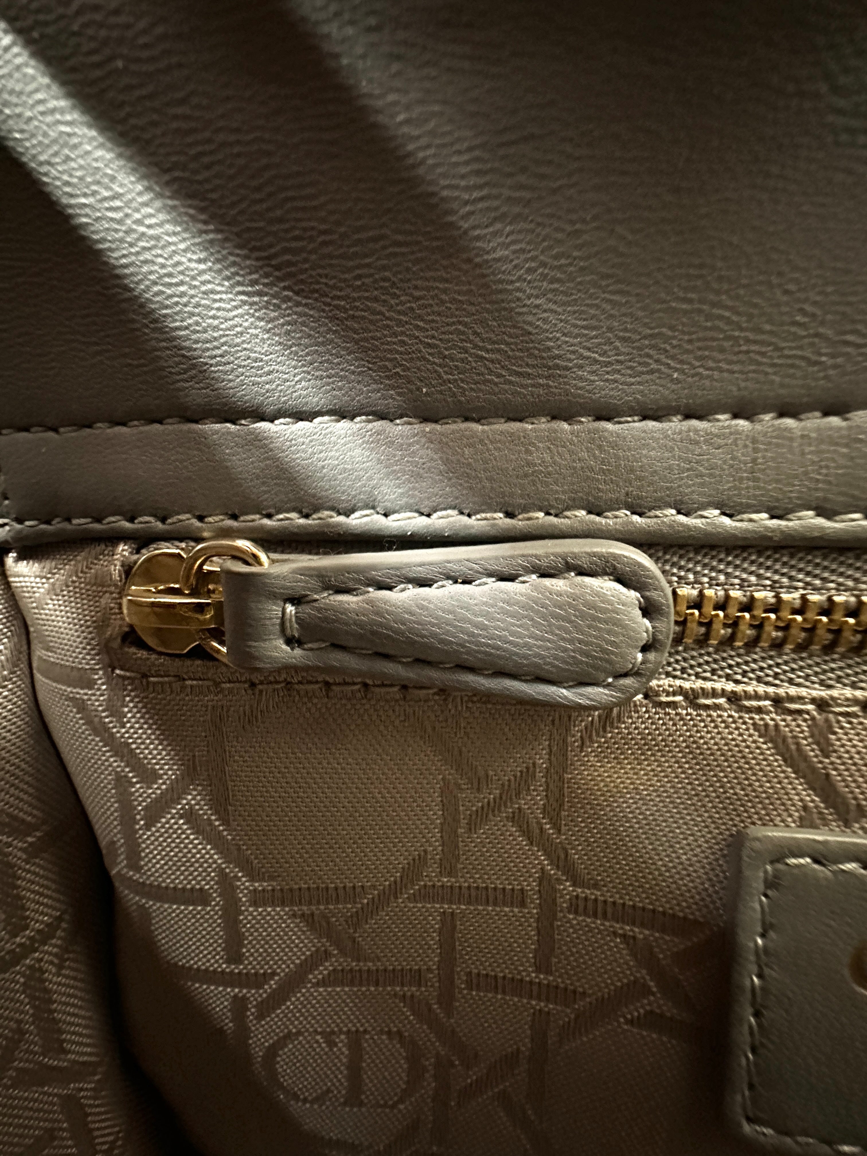 Christian Dior Lady Dior Grey Cannage Leather Handle Bag With Gold Charms DR667