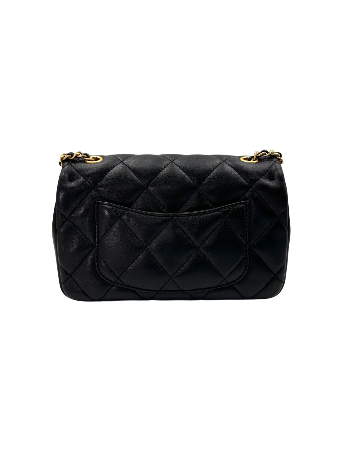 Chanel 22B Black Quilted Leather Mini Flap Bag With Heart Gold Ball Charm(XA****7A) CC1751