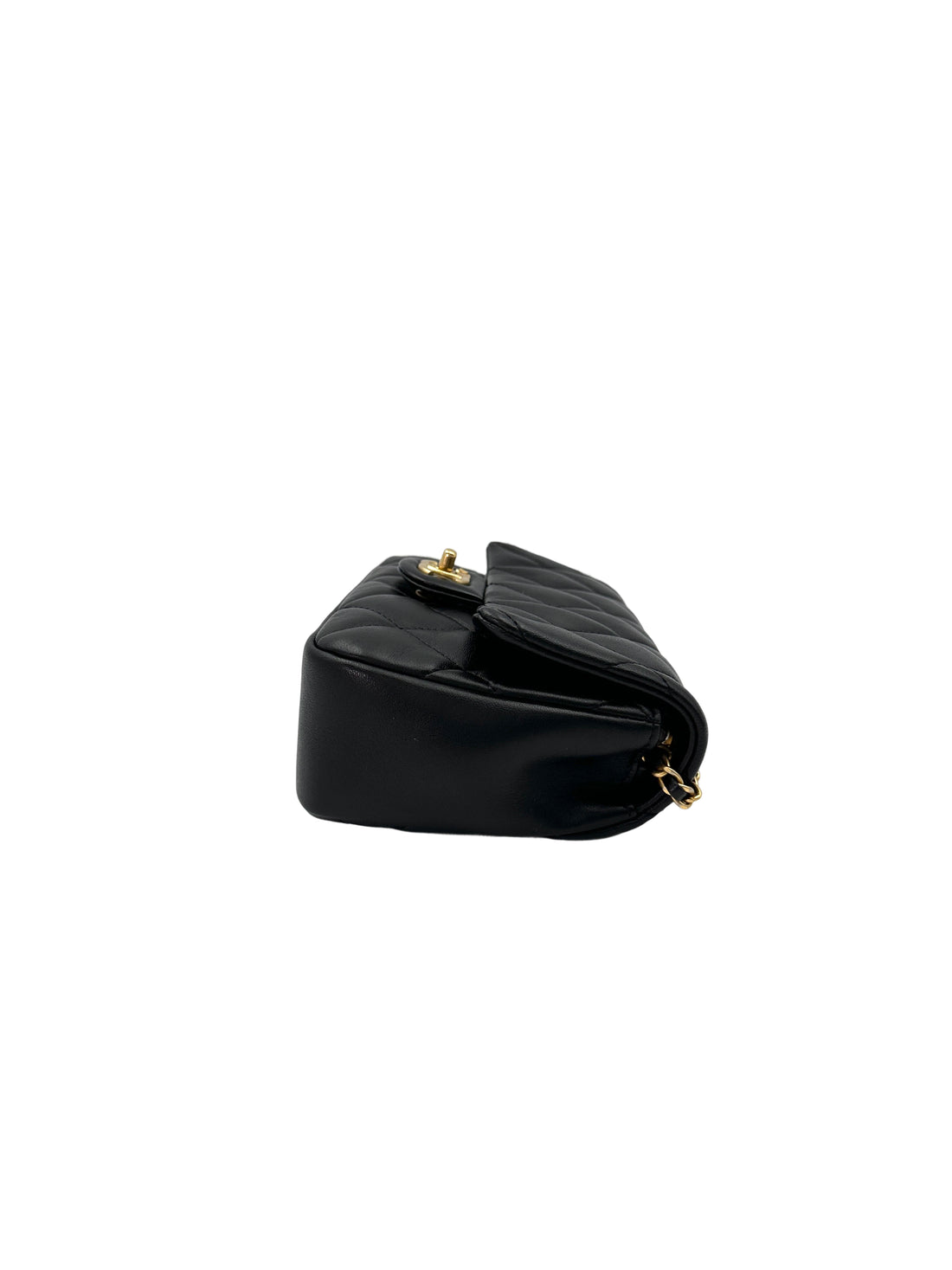 Chanel 22B Black Quilted Leather Mini Flap Bag With Heart Gold Ball Charm(XA****7A) CC1751