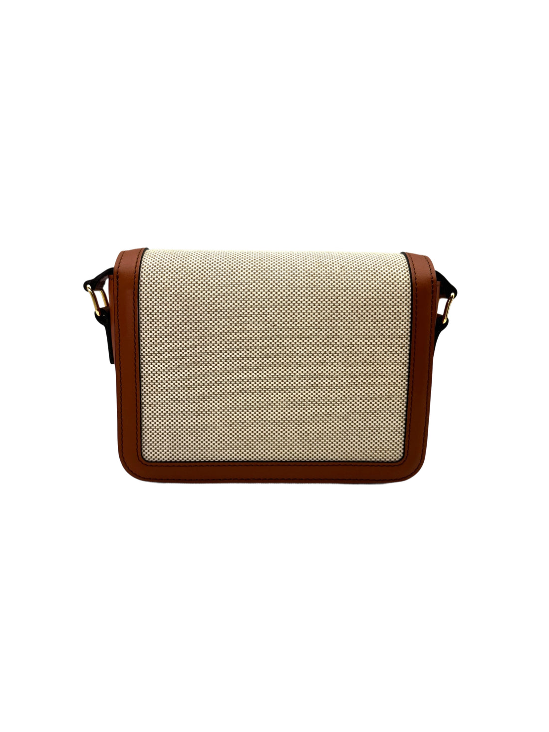 Celine Teen Triomphe White Textile Shoulder Bag CE150