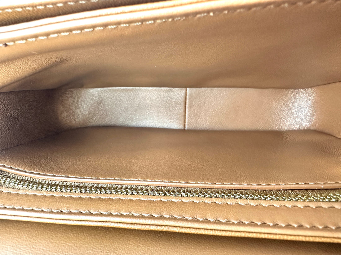 Celine Teen Triomphe White Textile Shoulder Bag CE150
