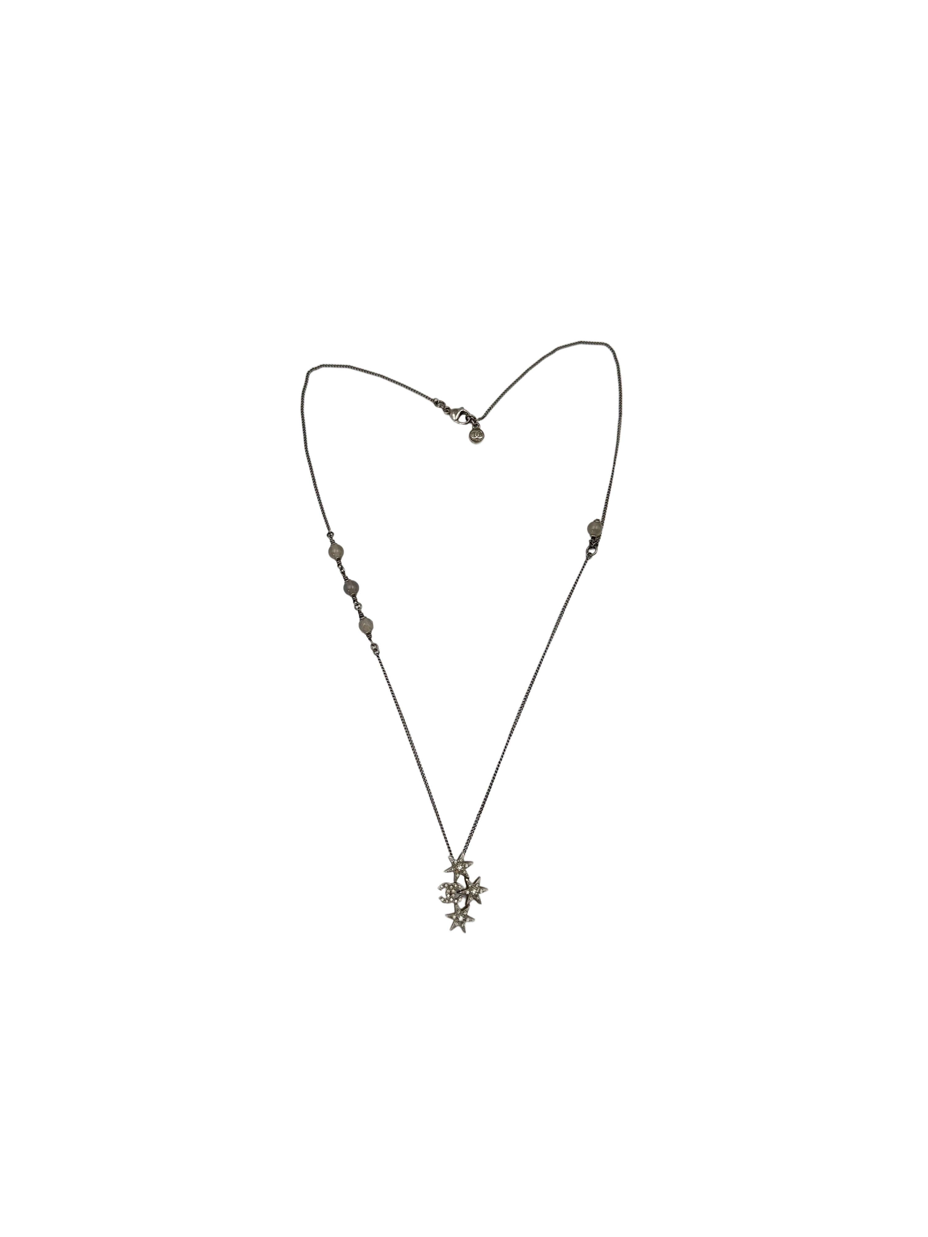 Chanel Crystal Star CC Logo Pendant Necklace CC1756
