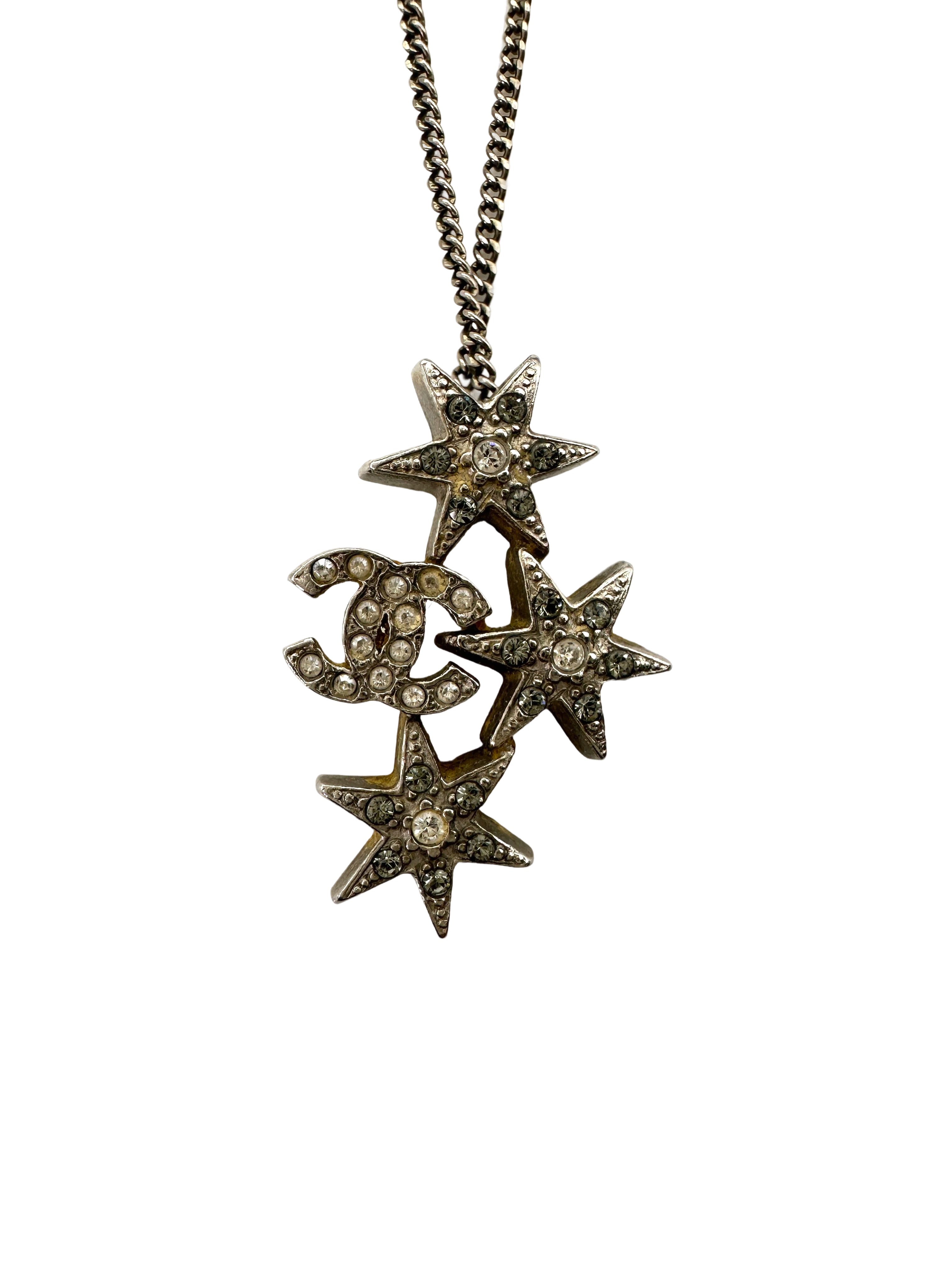 Chanel Crystal Star CC Logo Pendant Necklace CC1756