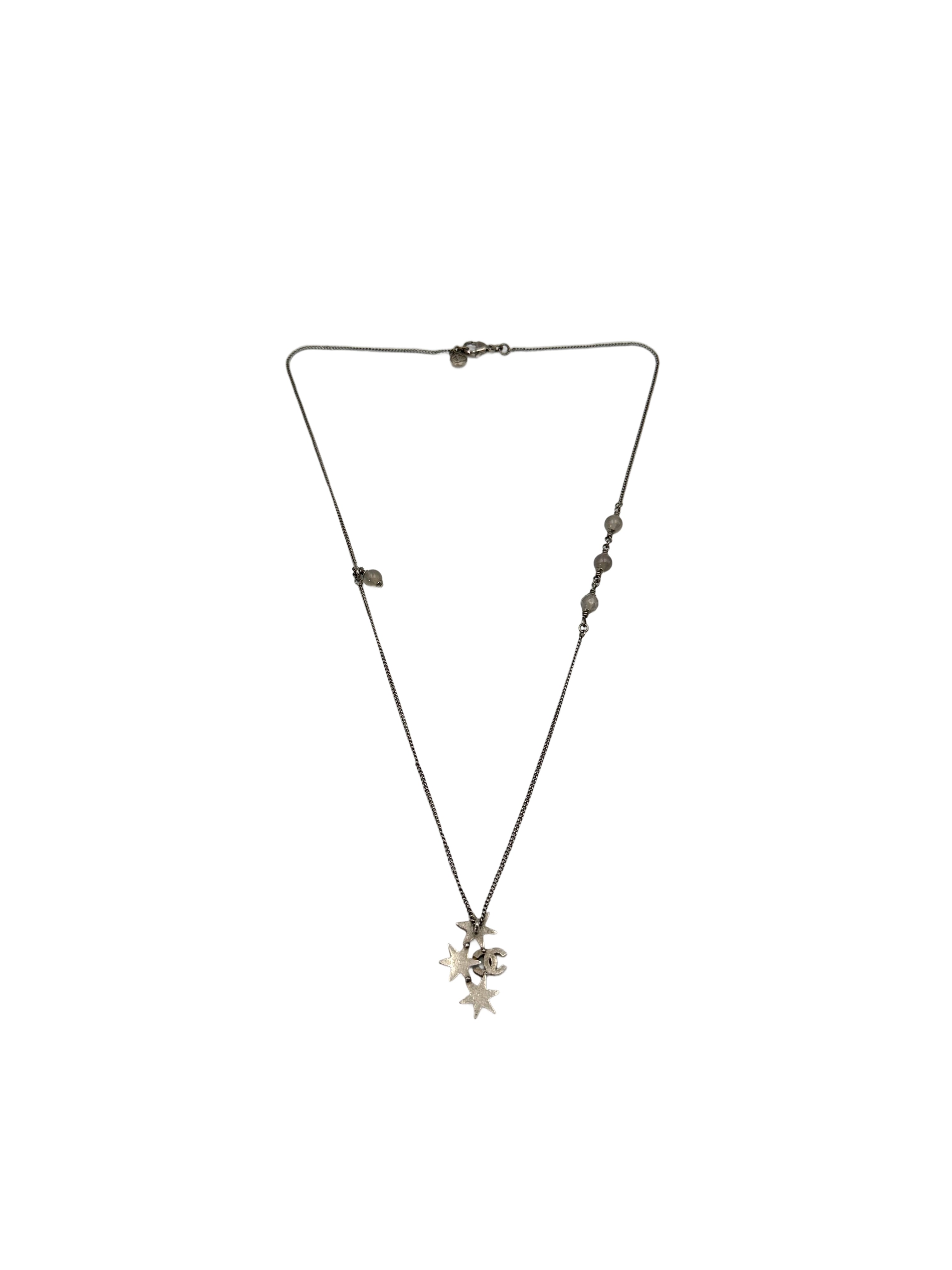 Chanel Crystal Star CC Logo Pendant Necklace CC1756