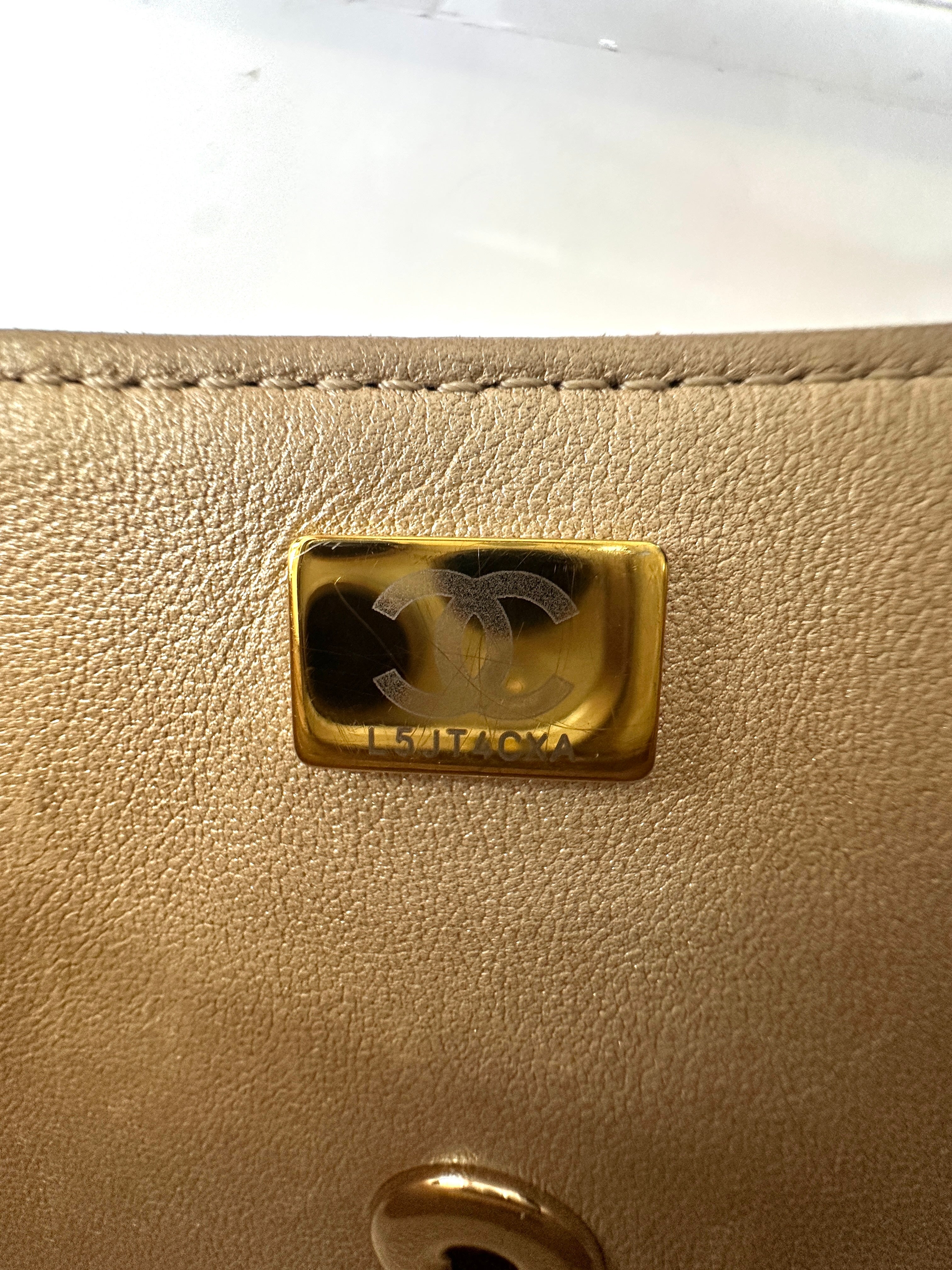 Chanel 24C Hollywood Boulevard Flap Gold Mirror Leather Shoulder Bag With Star Coin Purse(L5***XA) CC1753