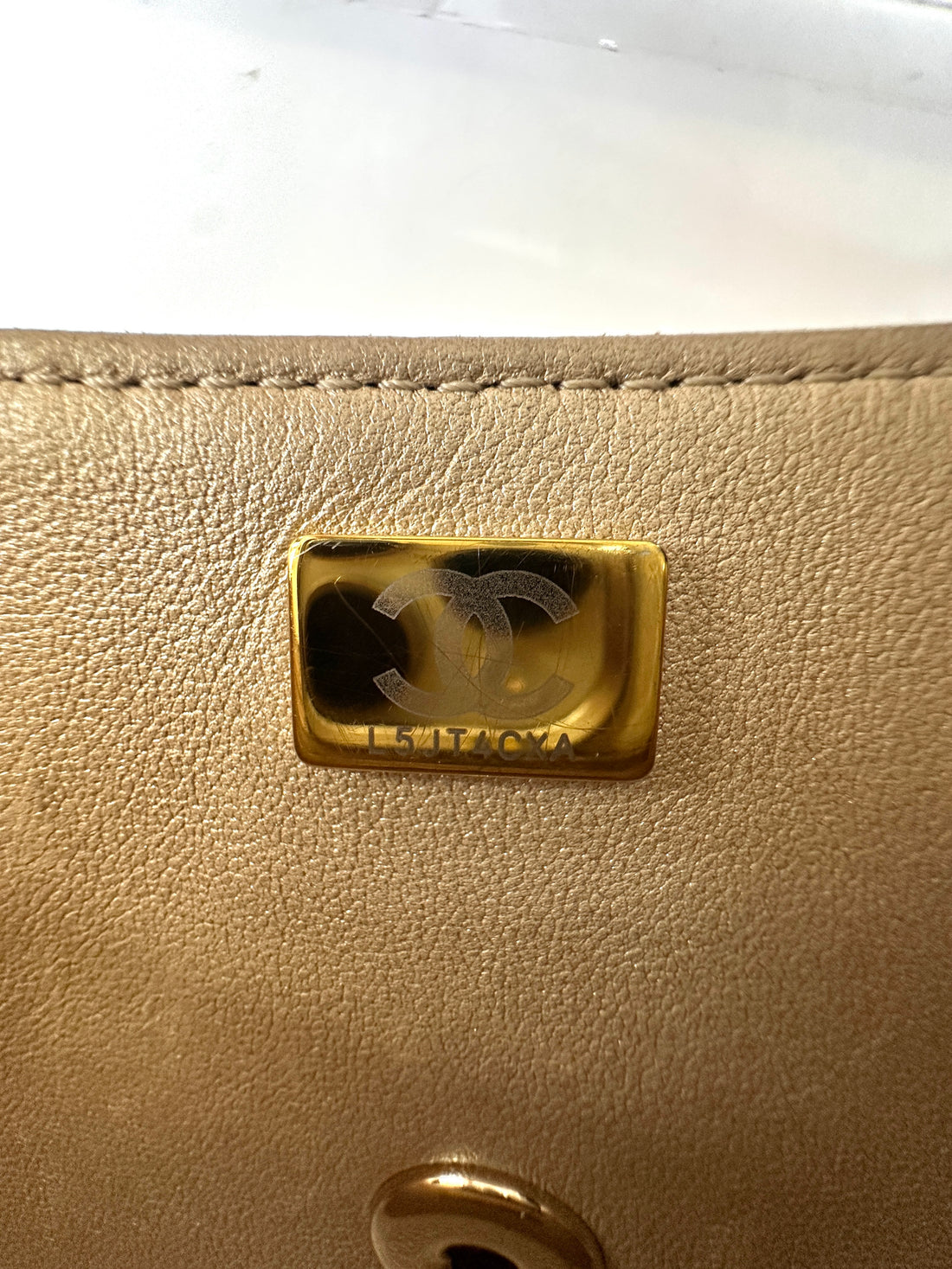 Chanel 24C Hollywood Boulevard Flap Gold Mirror Leather Shoulder Bag With Star Coin Purse(L5***XA) CC1753