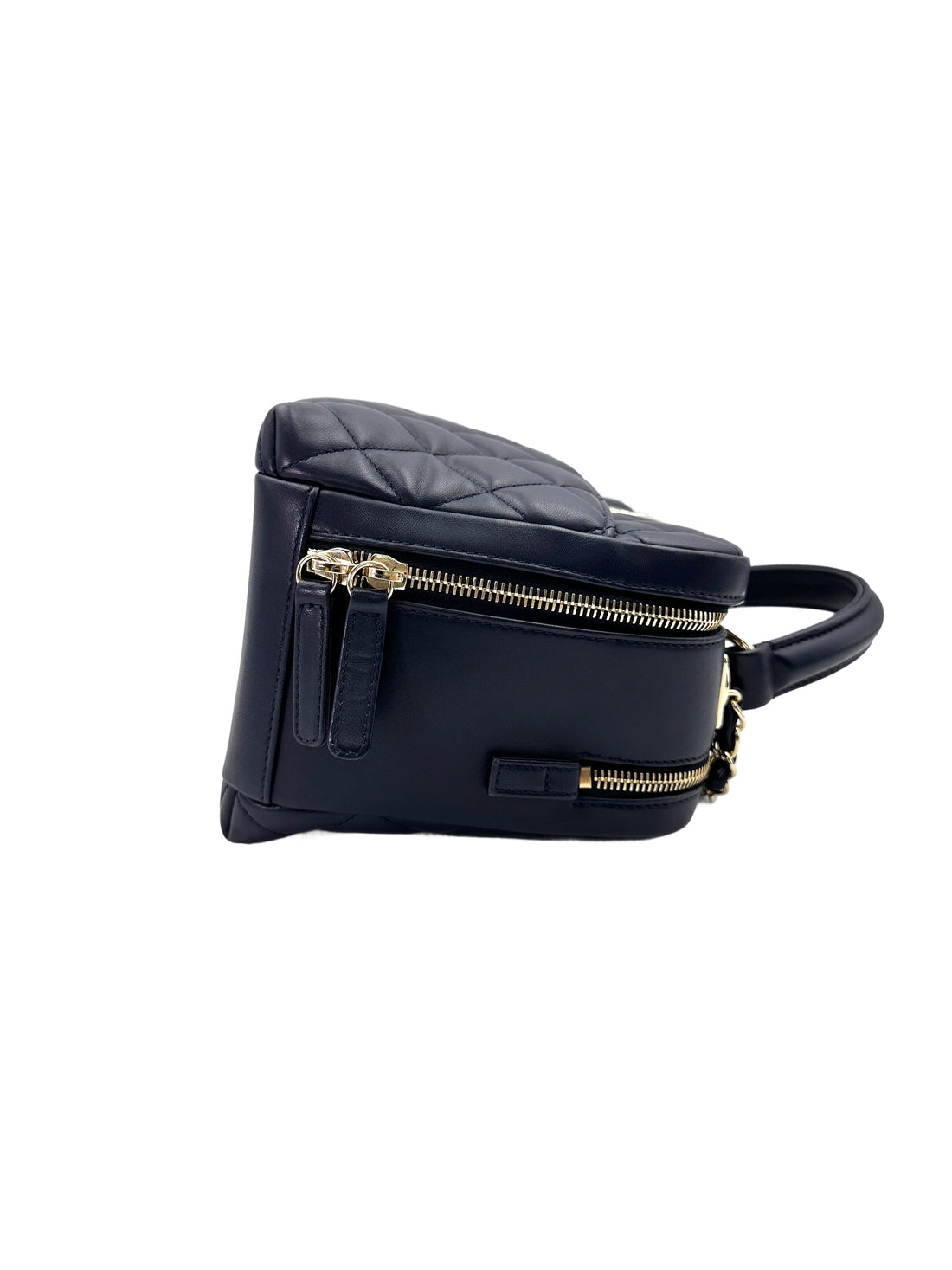 Chanel Trendy CC Navy Quilted Leather Small Size Bowling Bag(20***28) CC1758