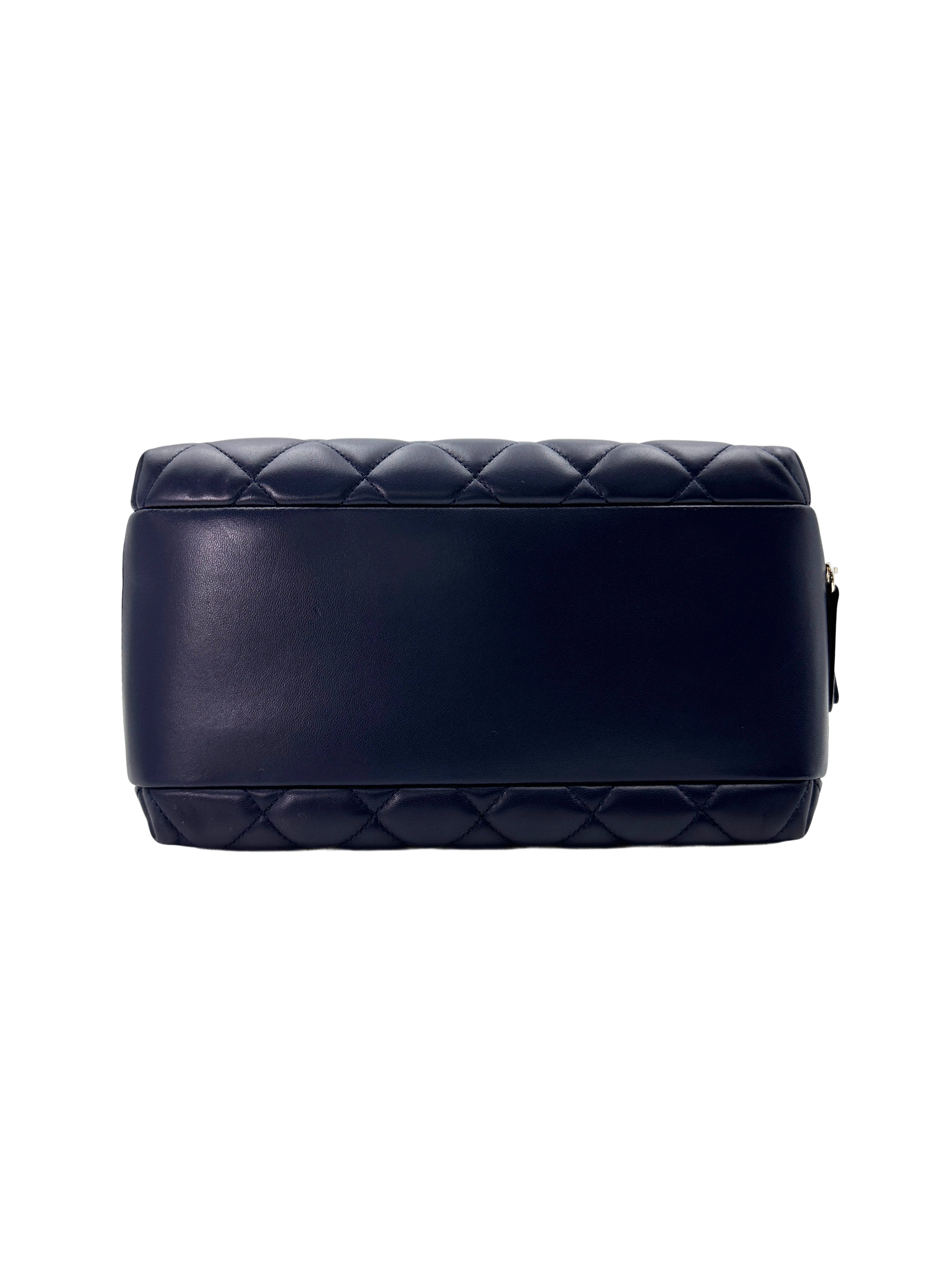 Chanel Trendy CC Navy Quilted Leather Small Size Bowling Bag(20***28) CC1758