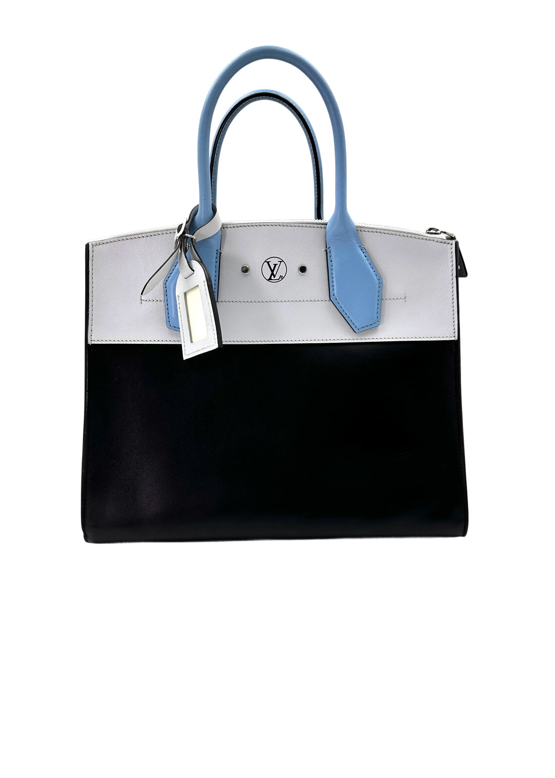 Louis Vuitton City Steamer Black/White Grained Leather Handle Bag LV2419