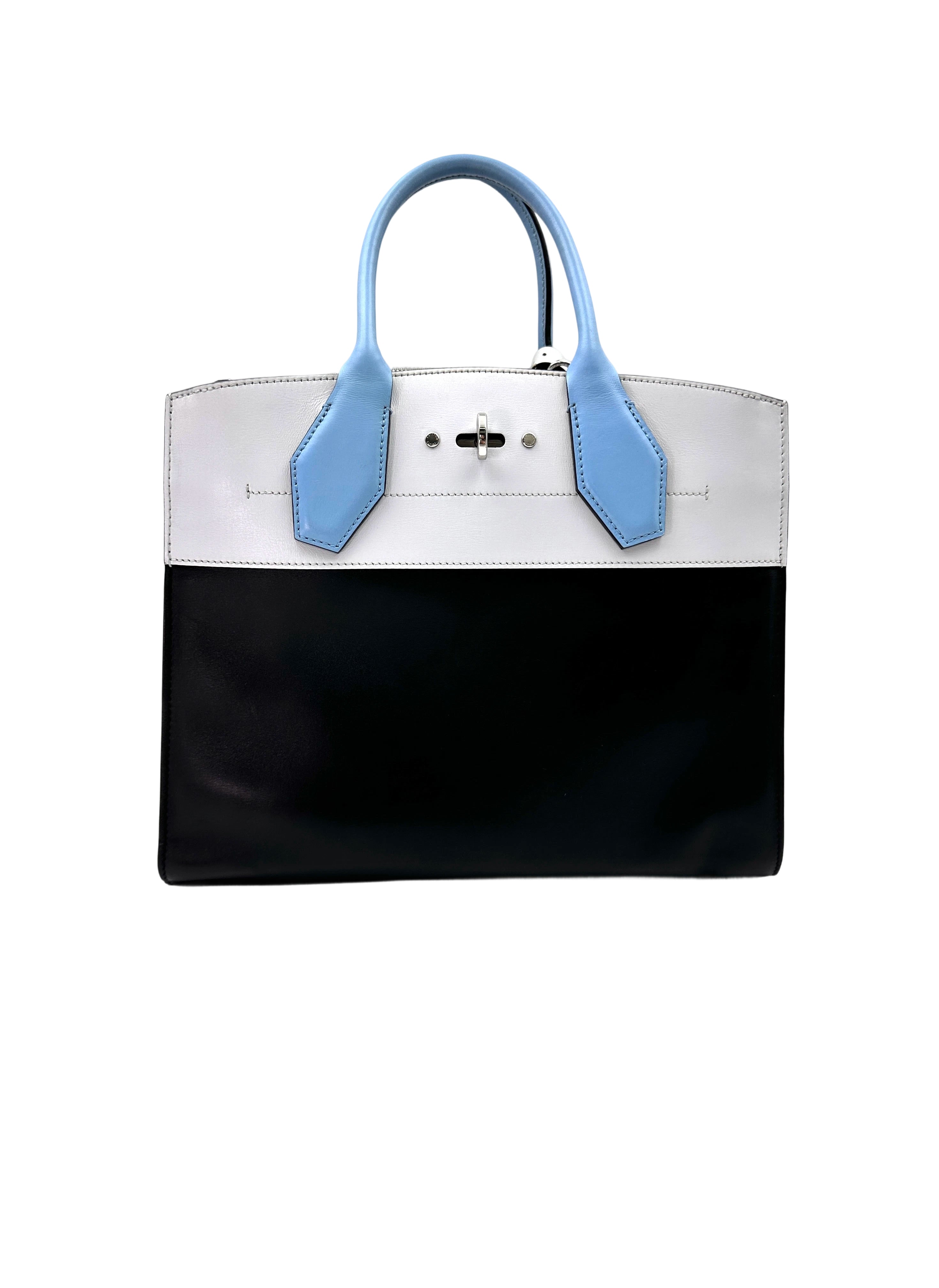 Louis Vuitton City Steamer Black/White Grained Leather Handle Bag LV2419