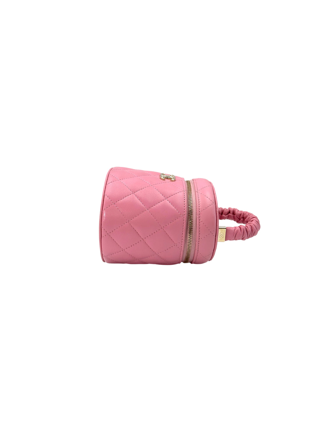 Chanel 22S Pink Quilted Leather Ruched Handle Vanity Case(32***81) CC1757