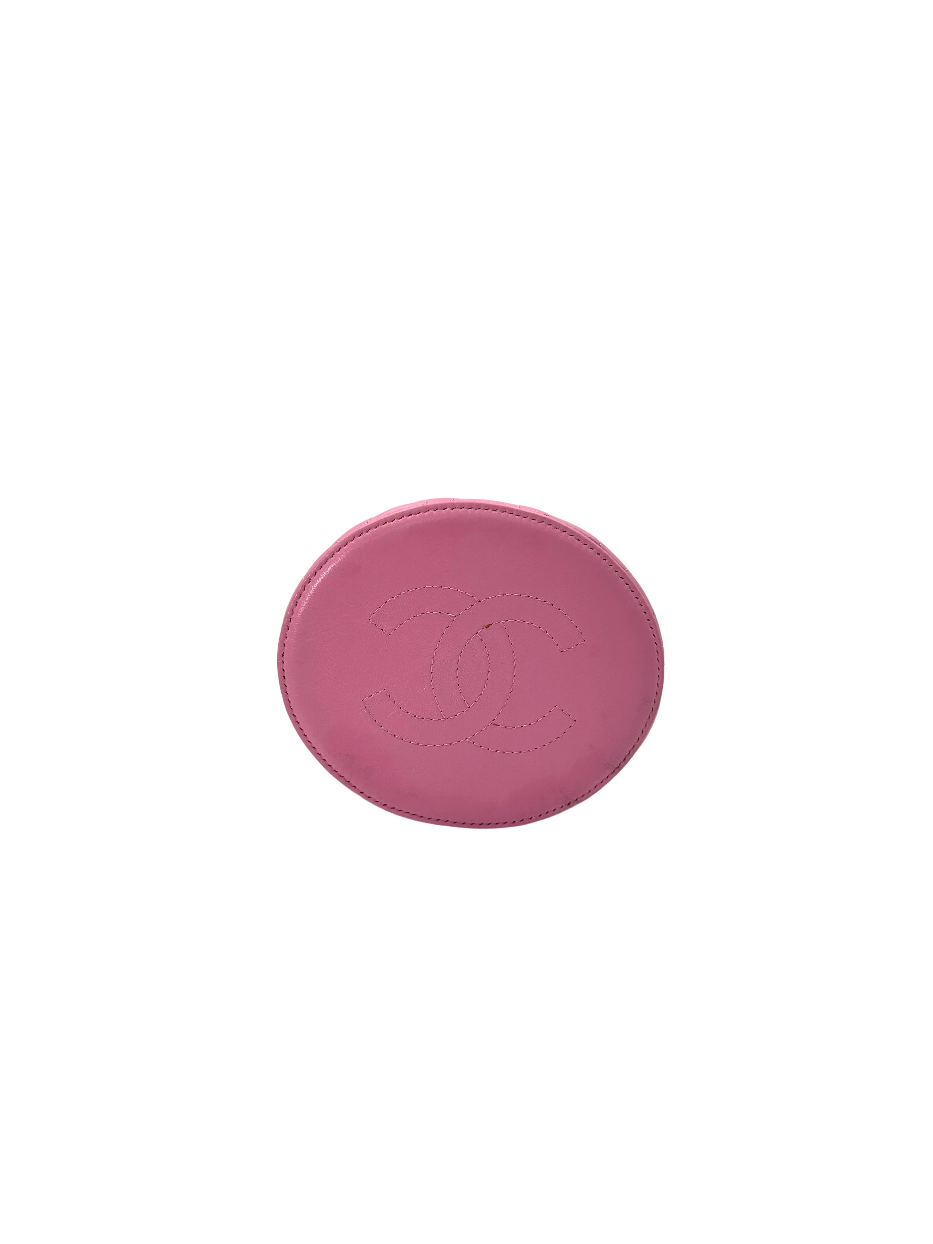 Chanel 22S Pink Quilted Leather Ruched Handle Vanity Case(32***81) CC1757