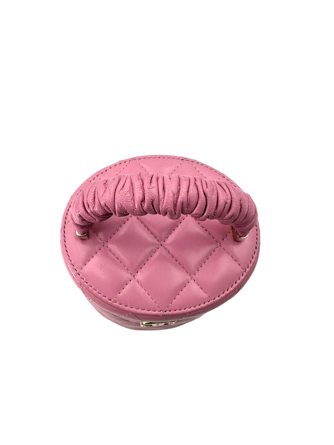 Chanel 22S Pink Quilted Leather Ruched Handle Vanity Case(32***81) CC1757