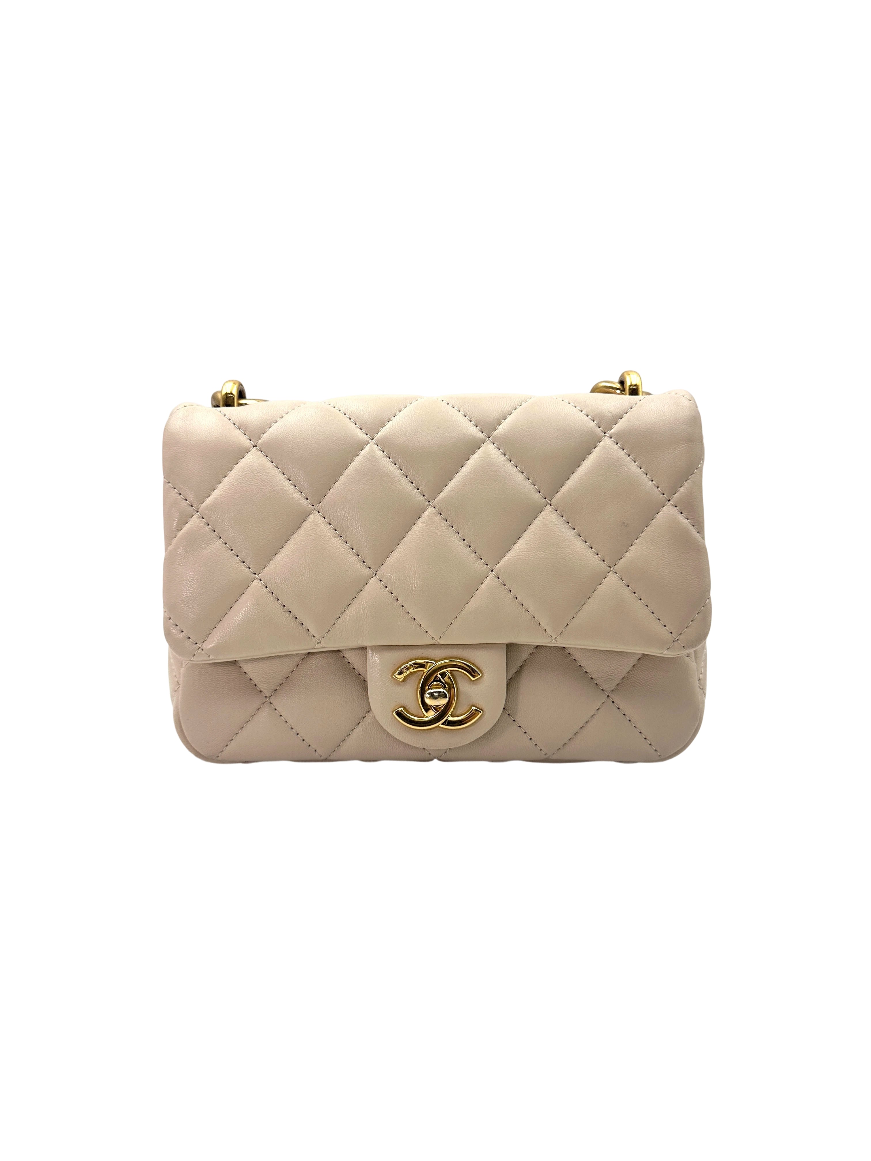 Chanel Funky Town White Quilted Leather Flap Bag With Chunky Chain(TE***9A) IRIS158