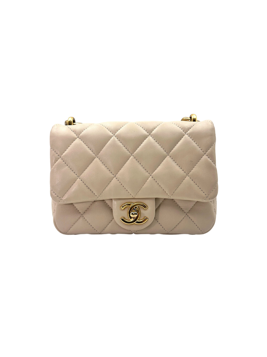 Chanel Funky Town White Quilted Leather Flap Bag With Chunky Chain(TE***9A) IRIS158