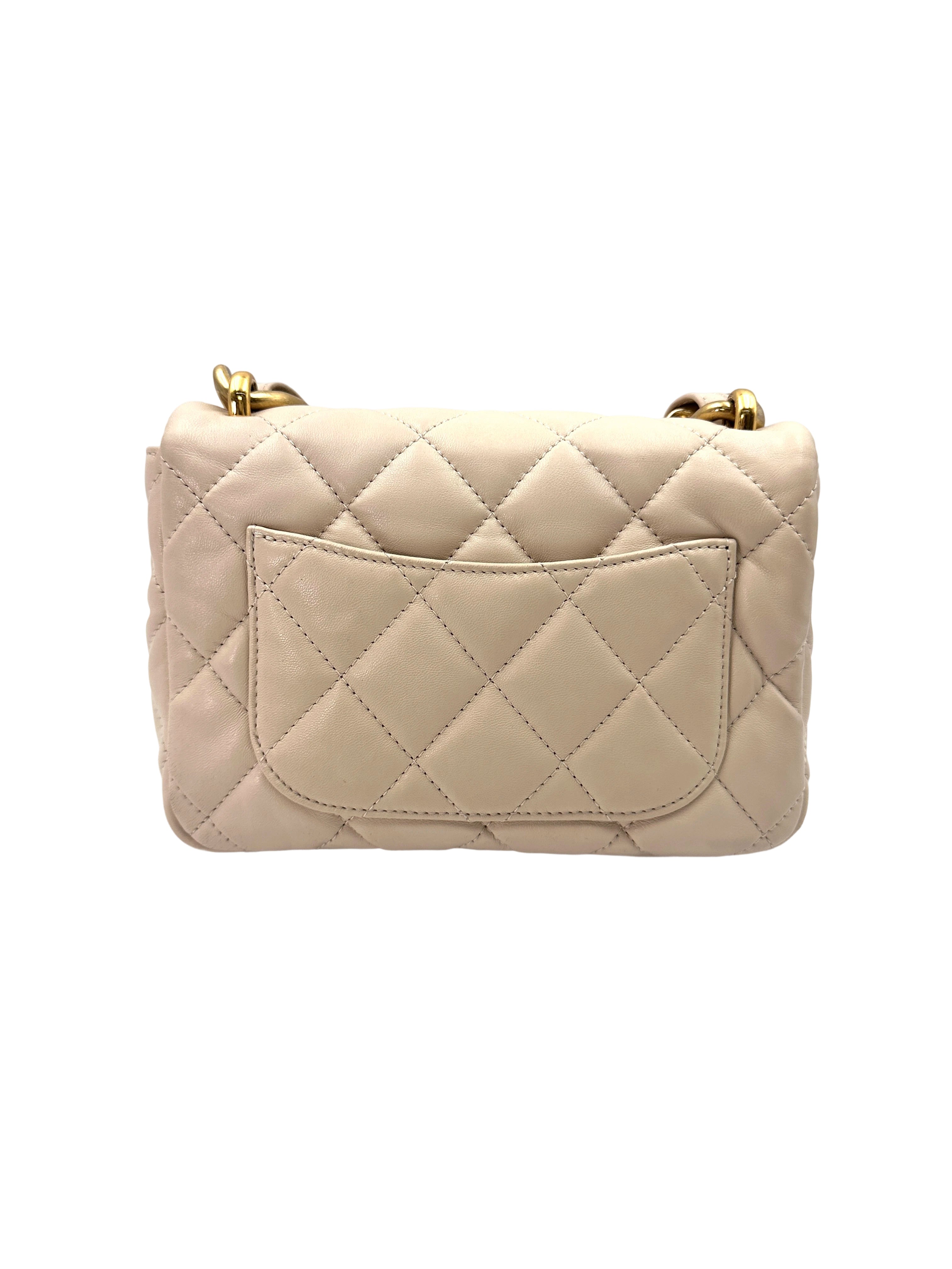 Chanel Funky Town White Quilted Leather Flap Bag With Chunky Chain(TE***9A) IRIS158