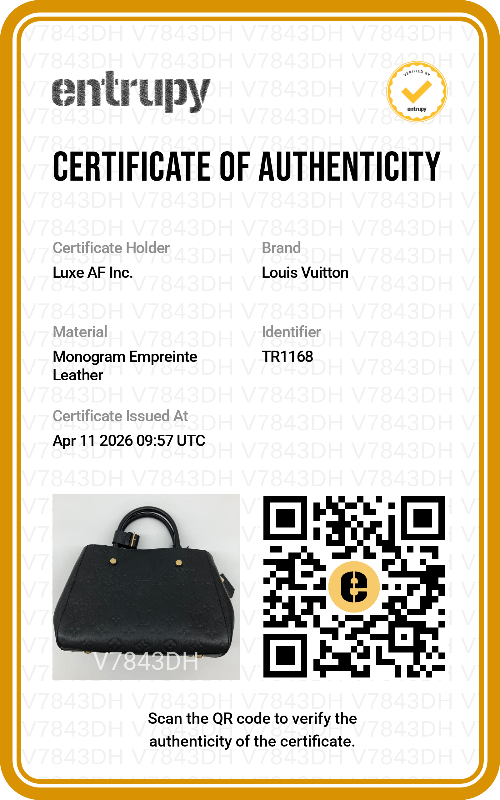 Louis Vuitton Montaigne Black Monogram Empreinte Leather Handle Bag LV2424