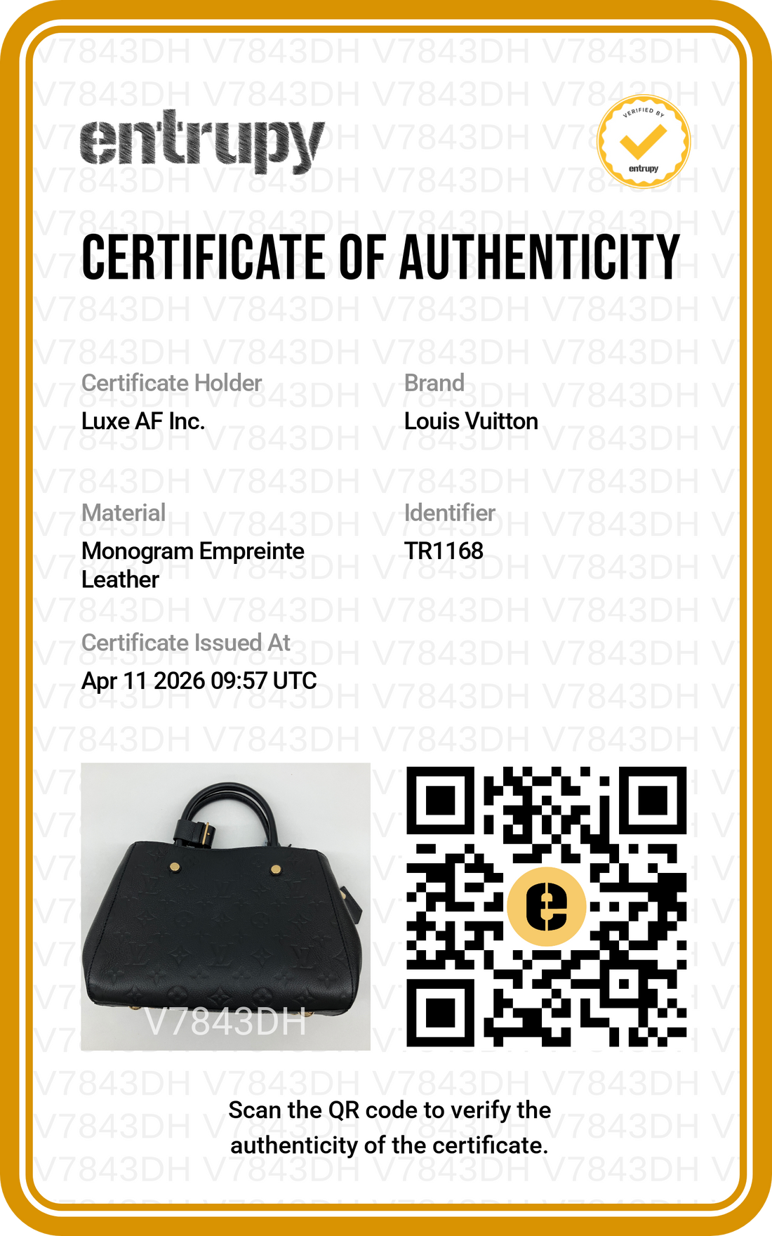 Louis Vuitton Montaigne Black Monogram Empreinte Leather Handle Bag LV2424