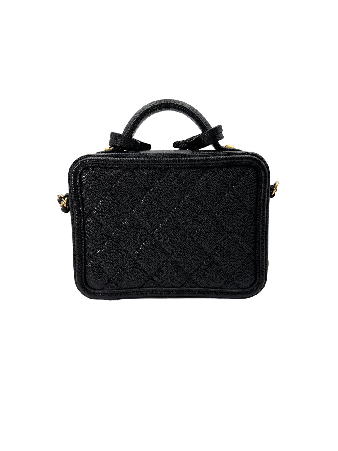 Chanel CC Filigree Navy Quilted Leather Vanity Case(28***49) CC1761