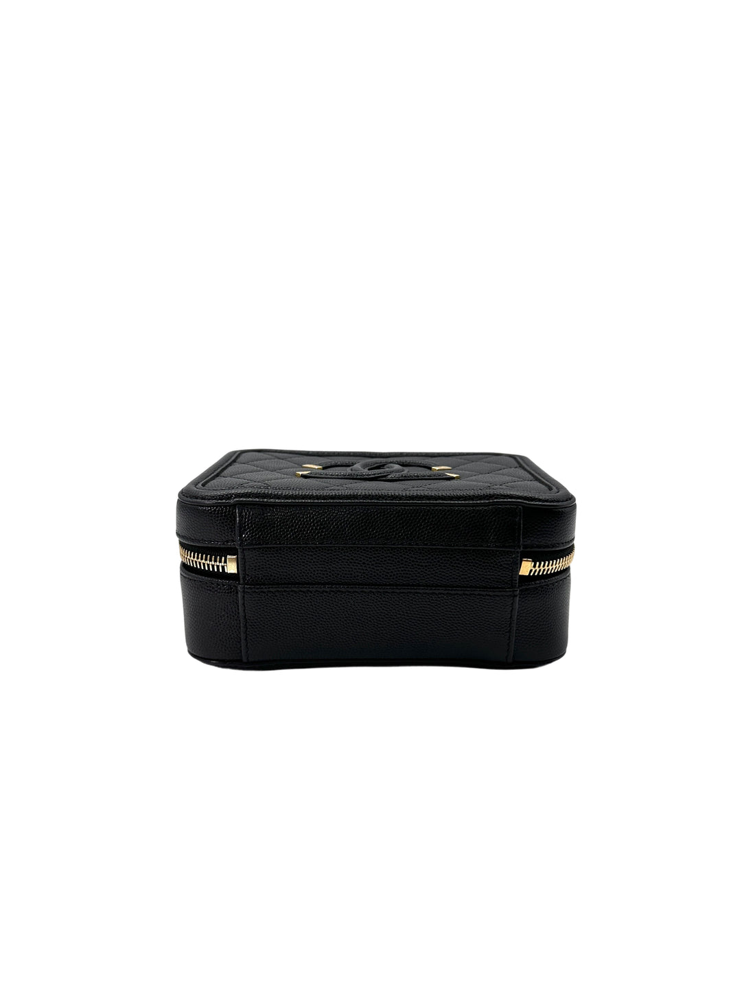 Chanel CC Filigree Navy Quilted Leather Vanity Case(28***49) CC1761