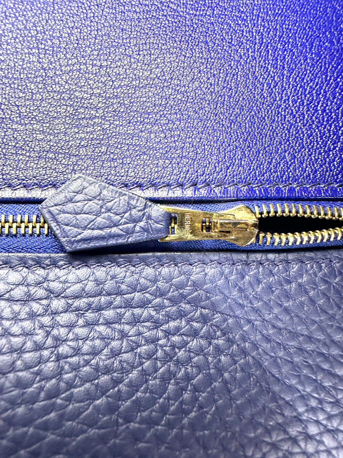 Hermes Kelly 35 Navy Leather Handle Bag With Gold Hardware HR91