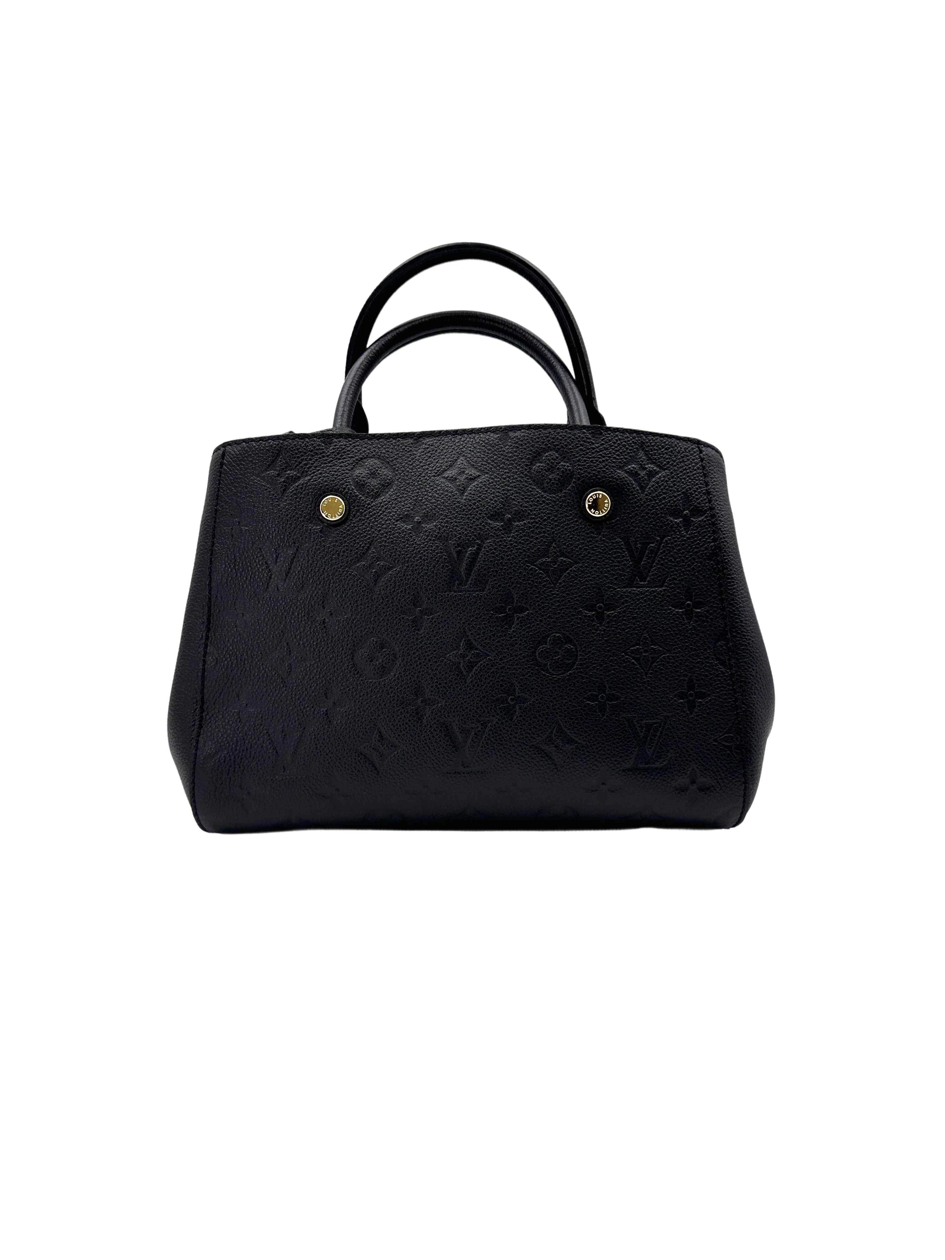 Louis Vuitton Montaigne Black Monogram Empreinte Leather Handle Bag LV2424