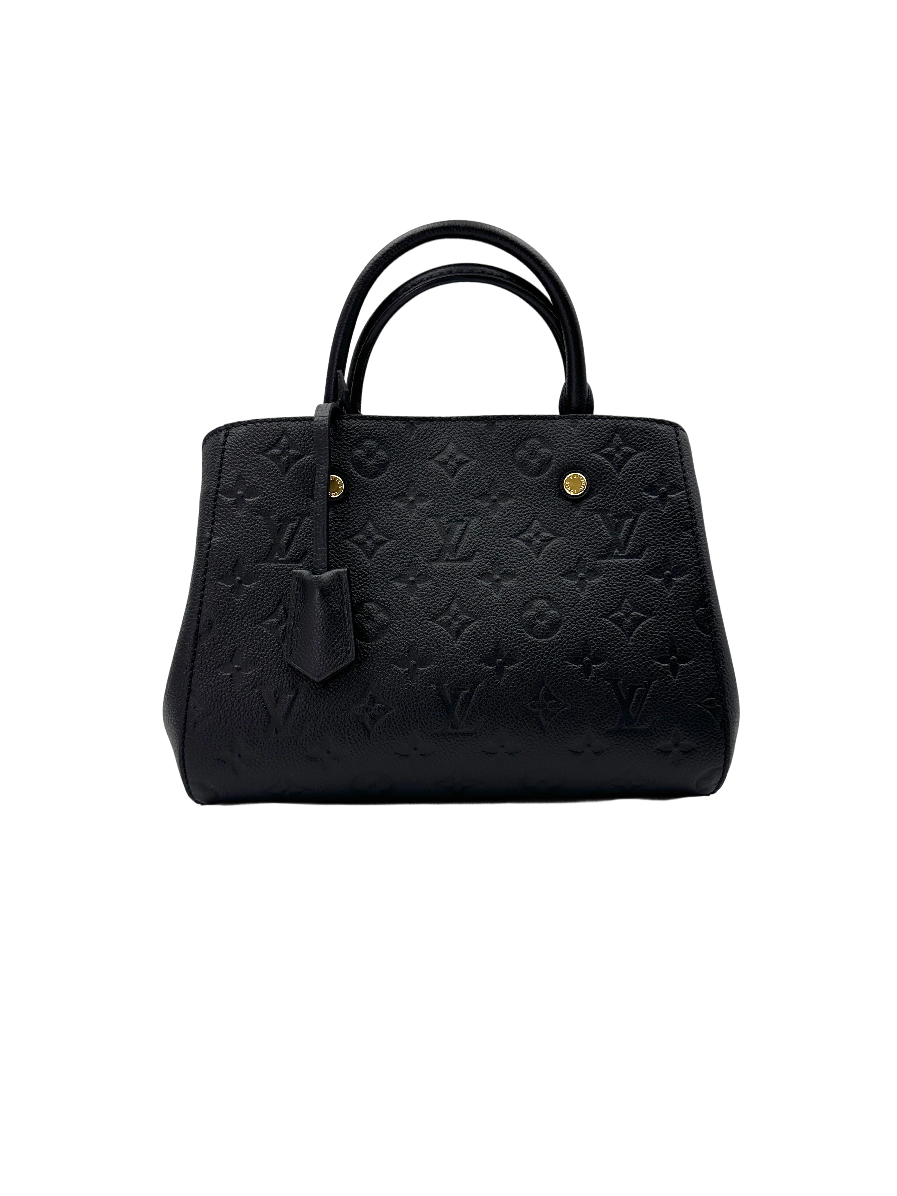 Louis Vuitton Montaigne Black Monogram Empreinte Leather Handle Bag LV2424