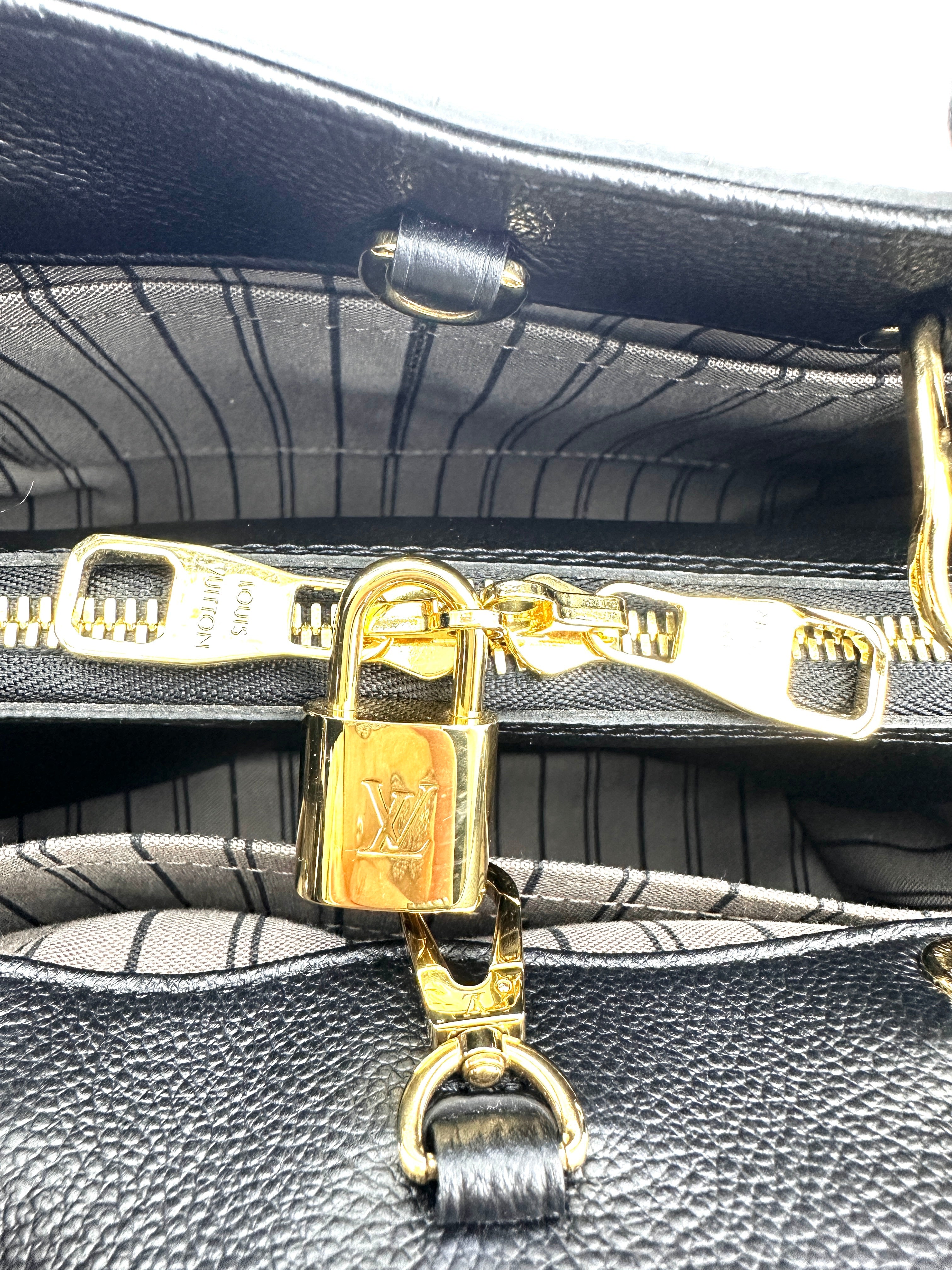 Louis Vuitton Montaigne Black Monogram Empreinte Leather Handle Bag LV2424