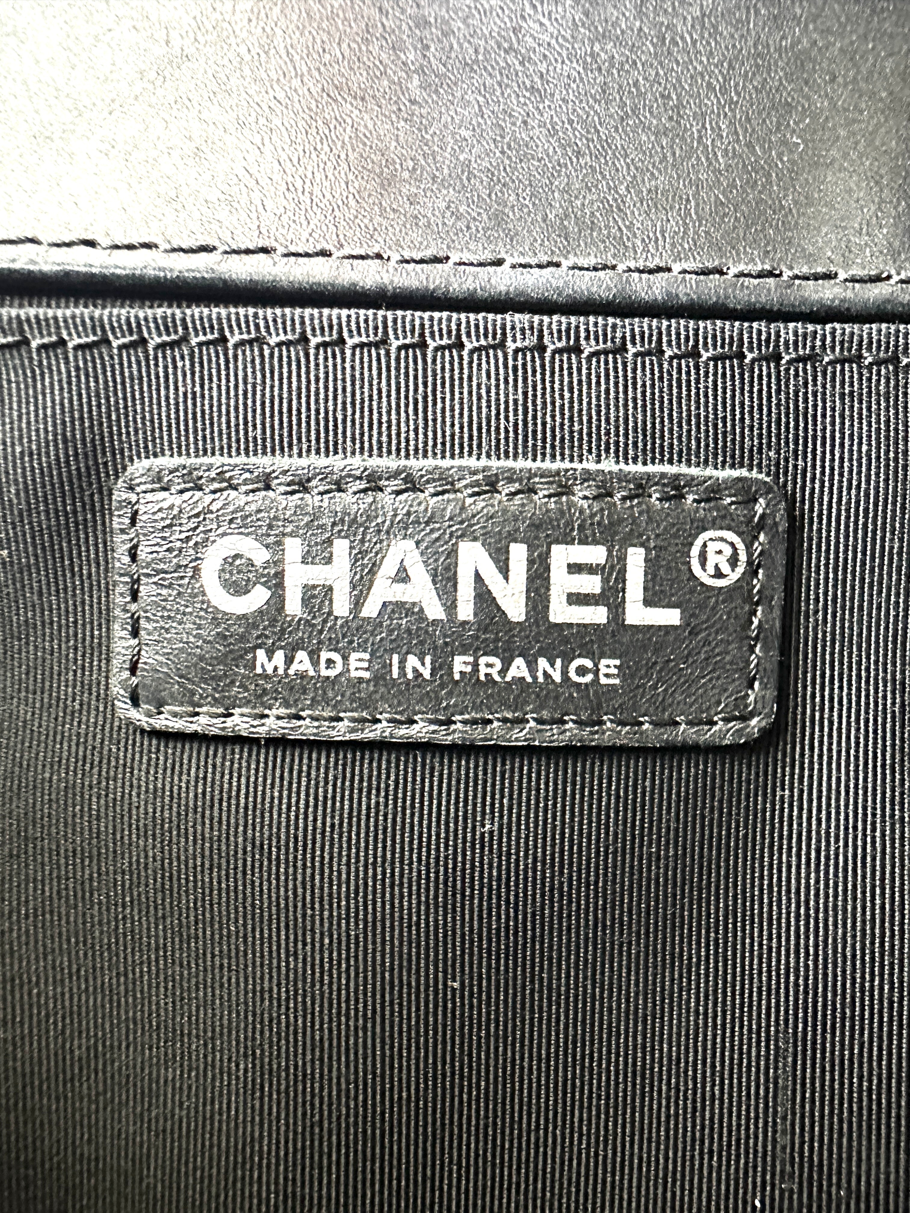 Chanel LeBoy Black Quilted Leather Top Handle Flap Bag With Silver Buckle(21***28) CC1763