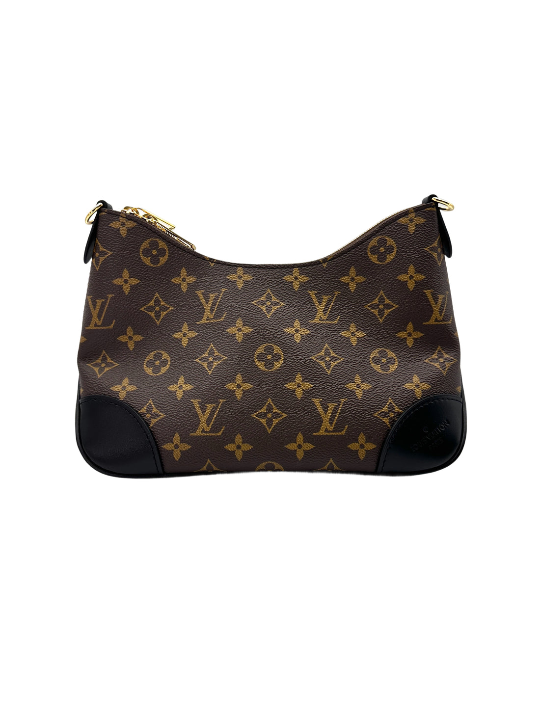 Louis Vuitton Bunlogne Monogram Canvas Shoulder Bag With Black Cowhide Leather Trim LVF