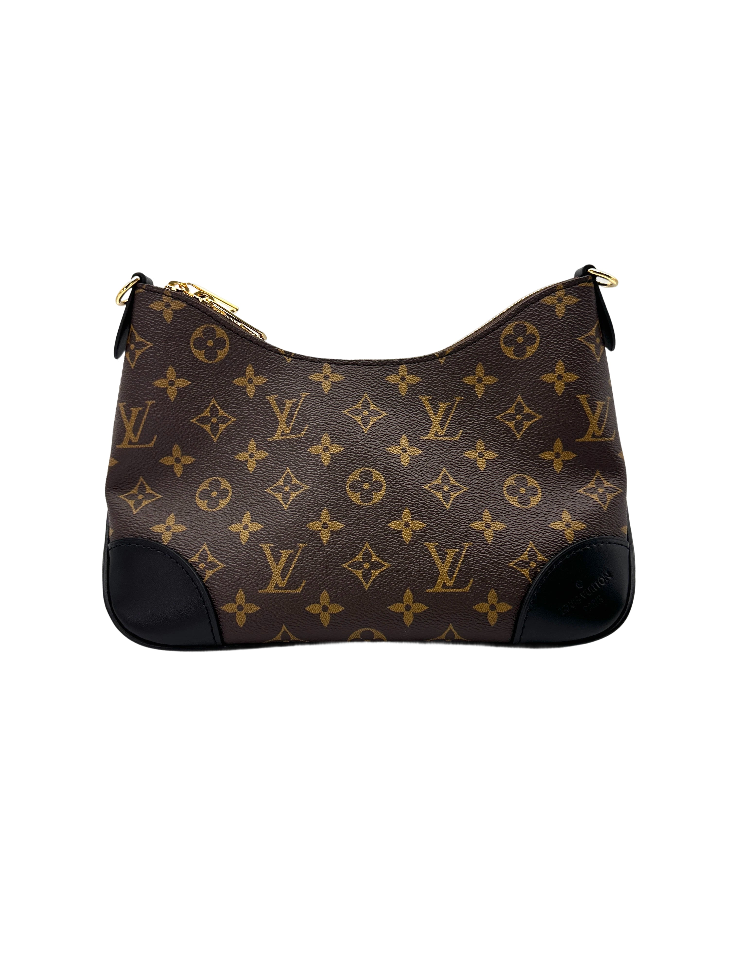 Louis Vuitton Bunlogne Monogram Canvas Shoulder Bag With Black Cowhide Leather Trim LVF260416