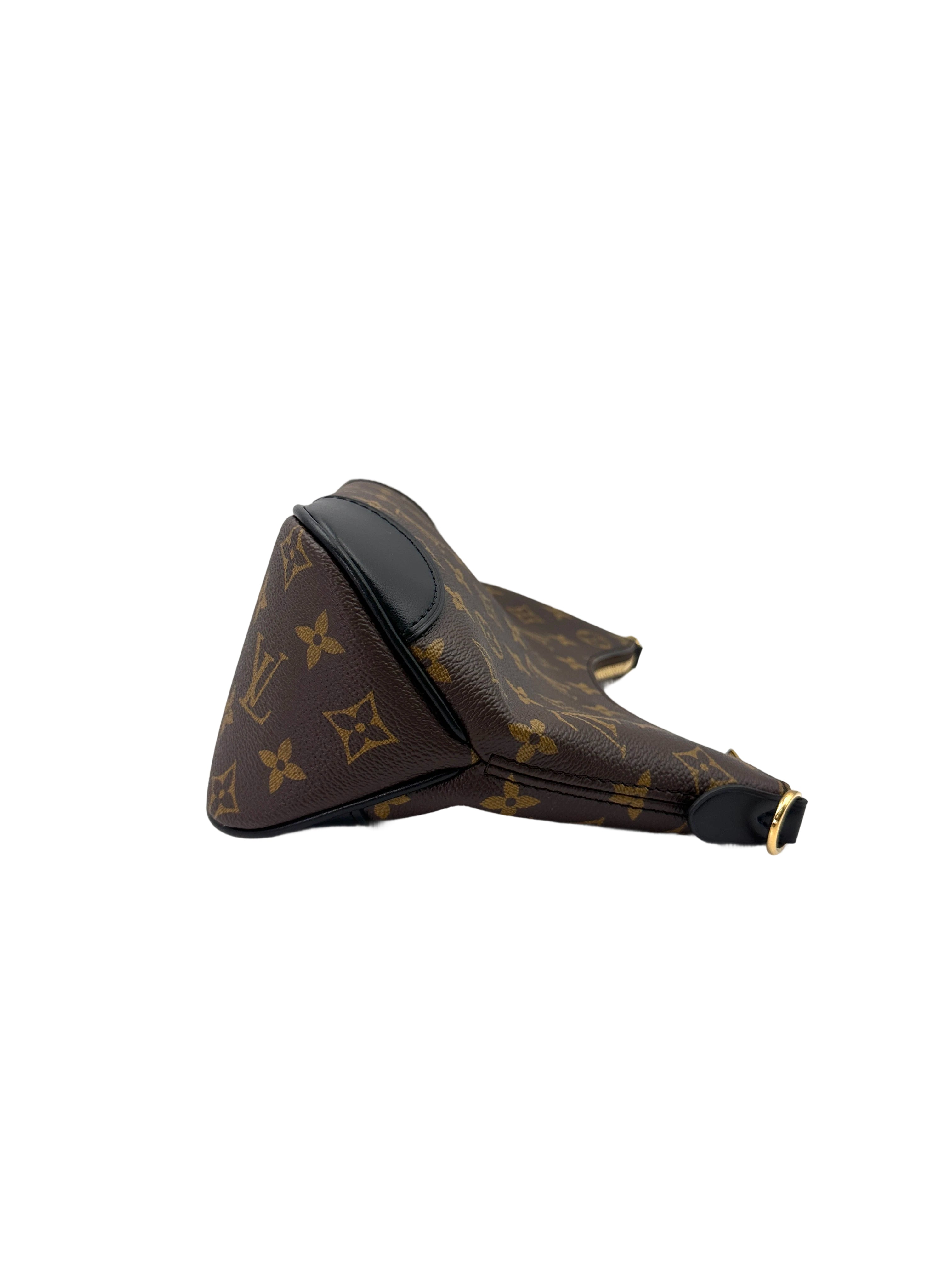 Louis Vuitton Bunlogne Monogram Canvas Shoulder Bag With Black Cowhide Leather Trim LVF260413