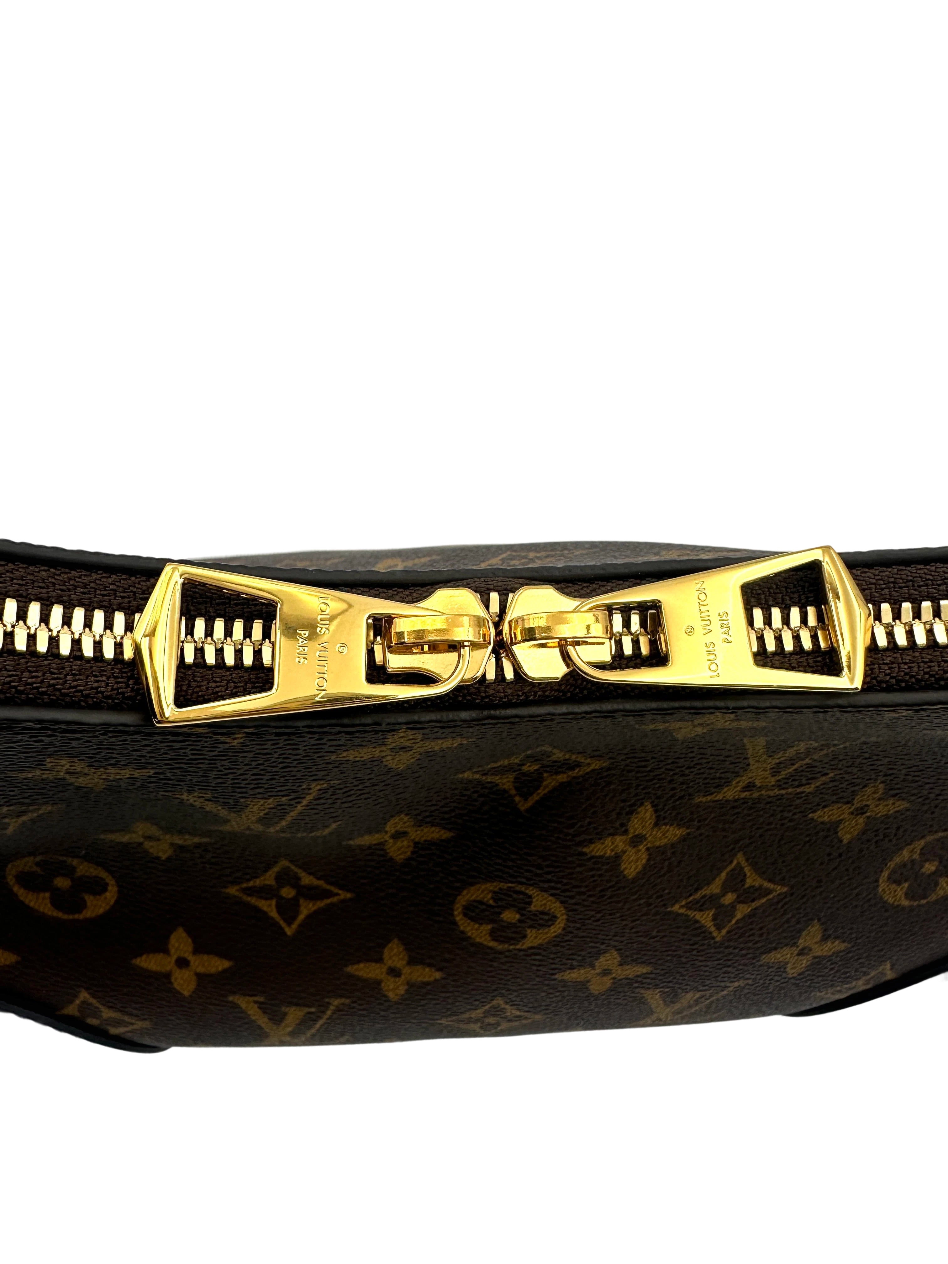 Louis Vuitton Bunlogne Monogram Canvas Shoulder Bag With Black Cowhide Leather Trim LVF260416