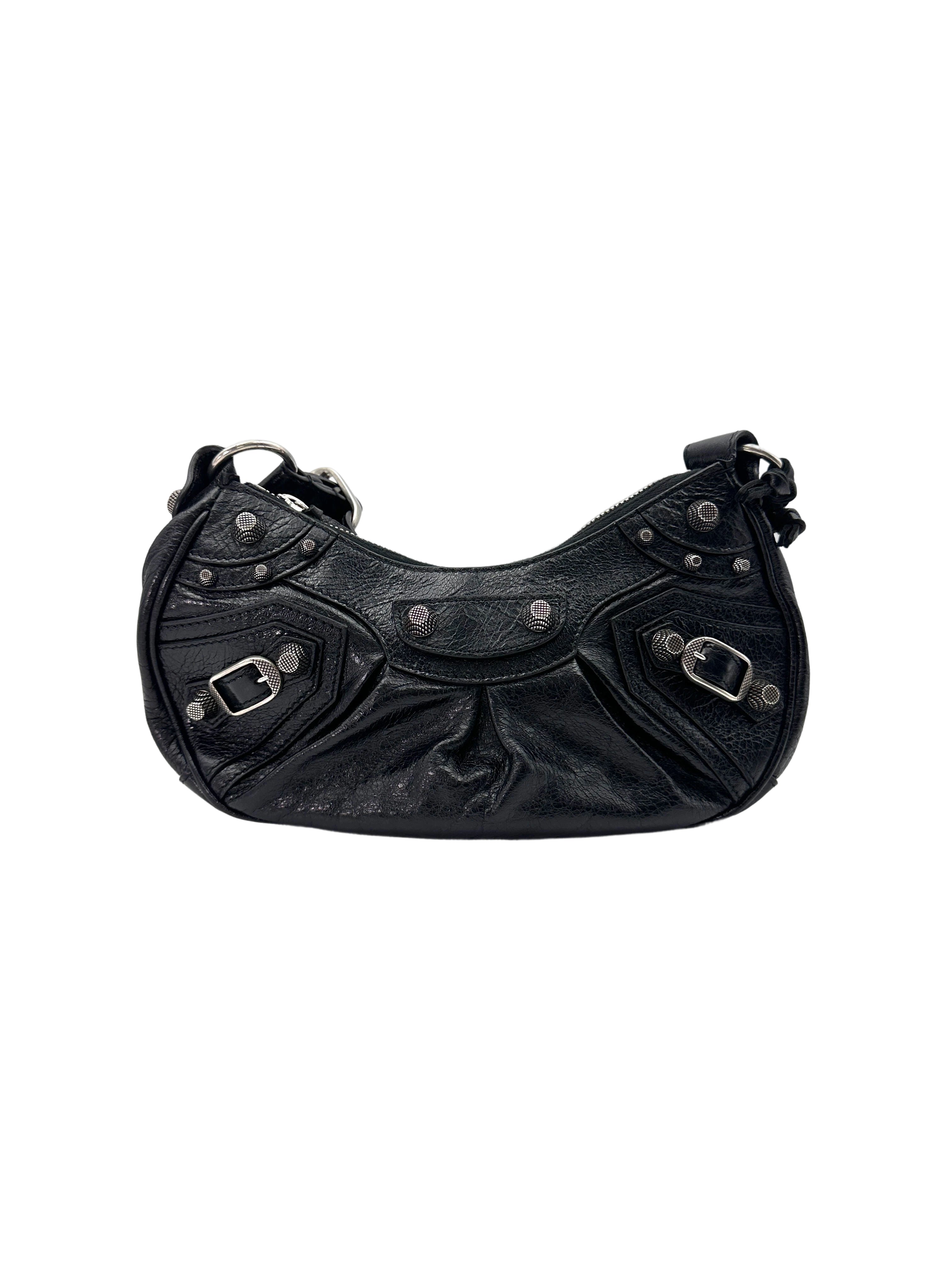 Balenciaga Le Cagole XS Black Leather Shoulder Bag BB63