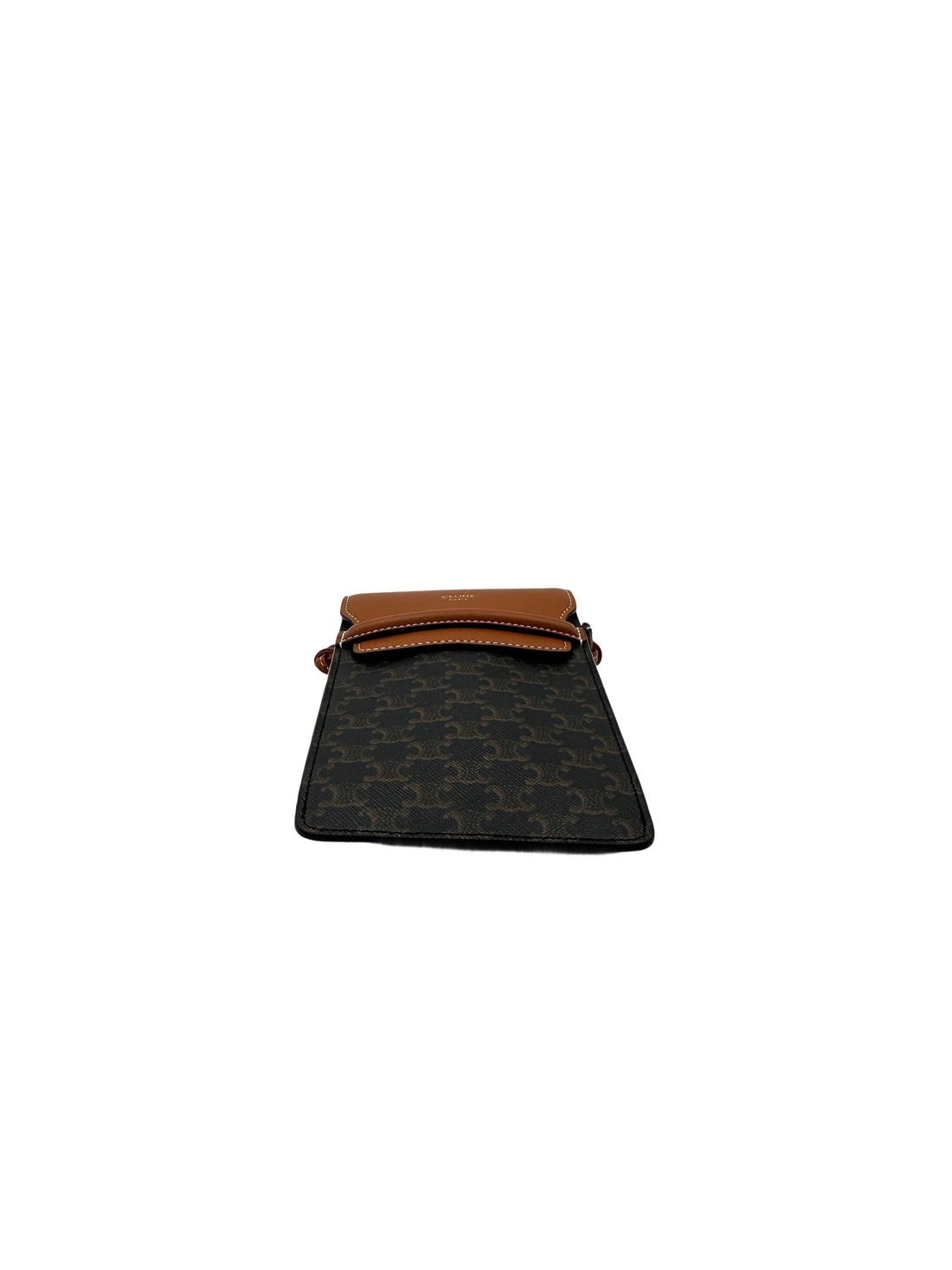 Celine Brown Triomphe Canvas Phone Pouch CEA260422