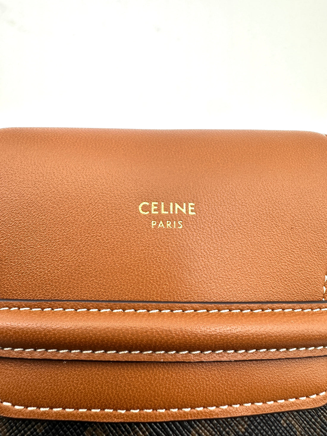 Celine Brown Triomphe Canvas Phone Pouch CEA260422