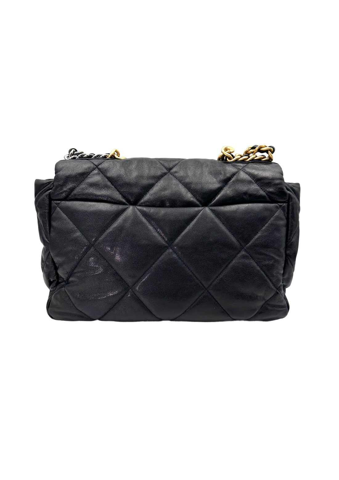 Chanel 19Bag Black Quilted Leather Max Flap Bag With Gold Hardware(29***43) IRIS160
