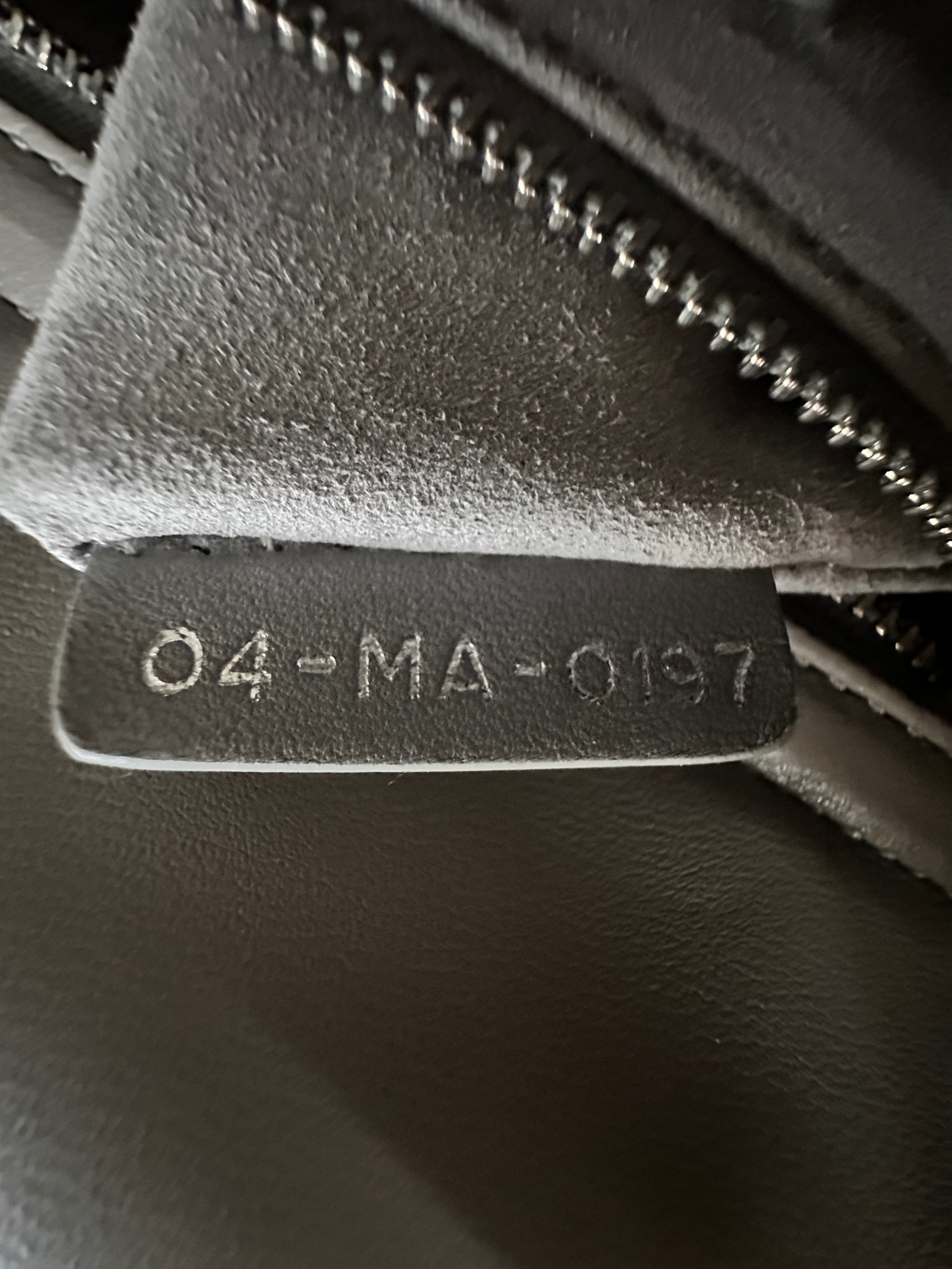 Christian Dior Lady Dior Grey Cannage Leather Handle Bag With Silver Charms DR670
