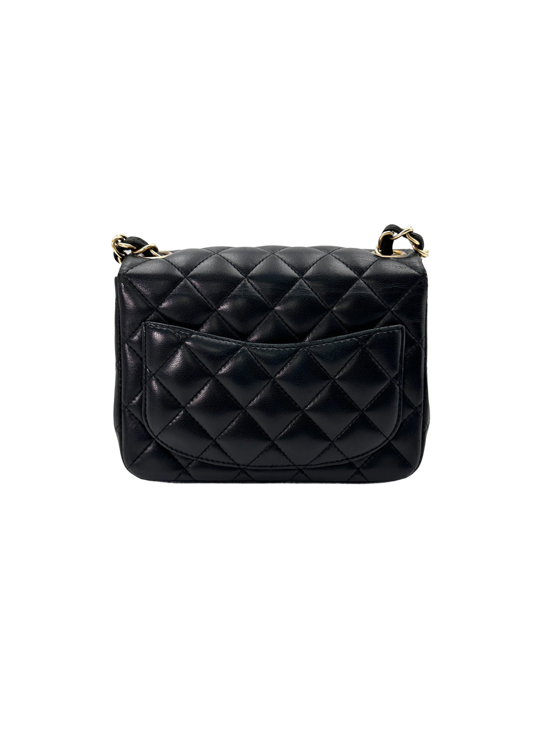 Chanel Mini Square Black Quilted Leather Flap Bag With Gold Buckle(17***91) CC1766