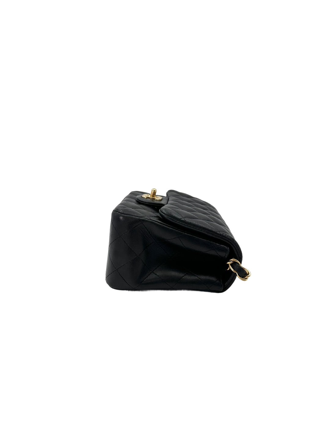Chanel Mini Square Black Quilted Leather Flap Bag With Gold Buckle(17***91) CC1766