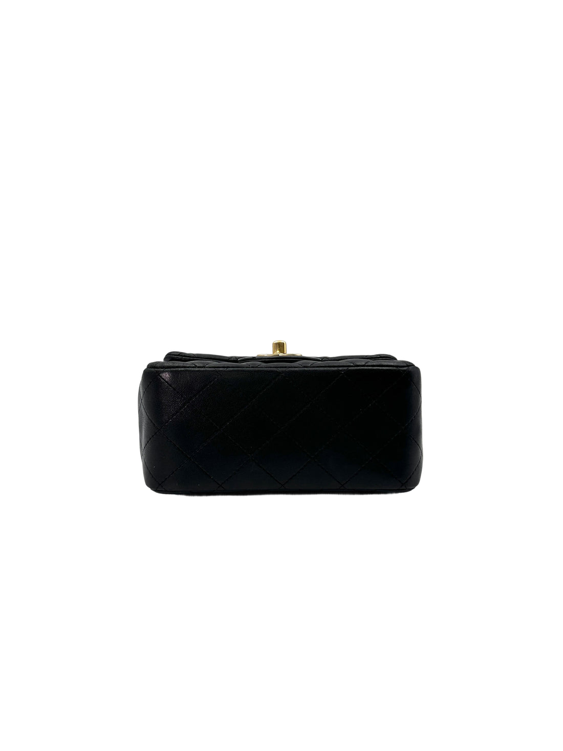 Chanel Mini Square Black Quilted Leather Flap Bag With Gold Buckle(17***91) CC1766