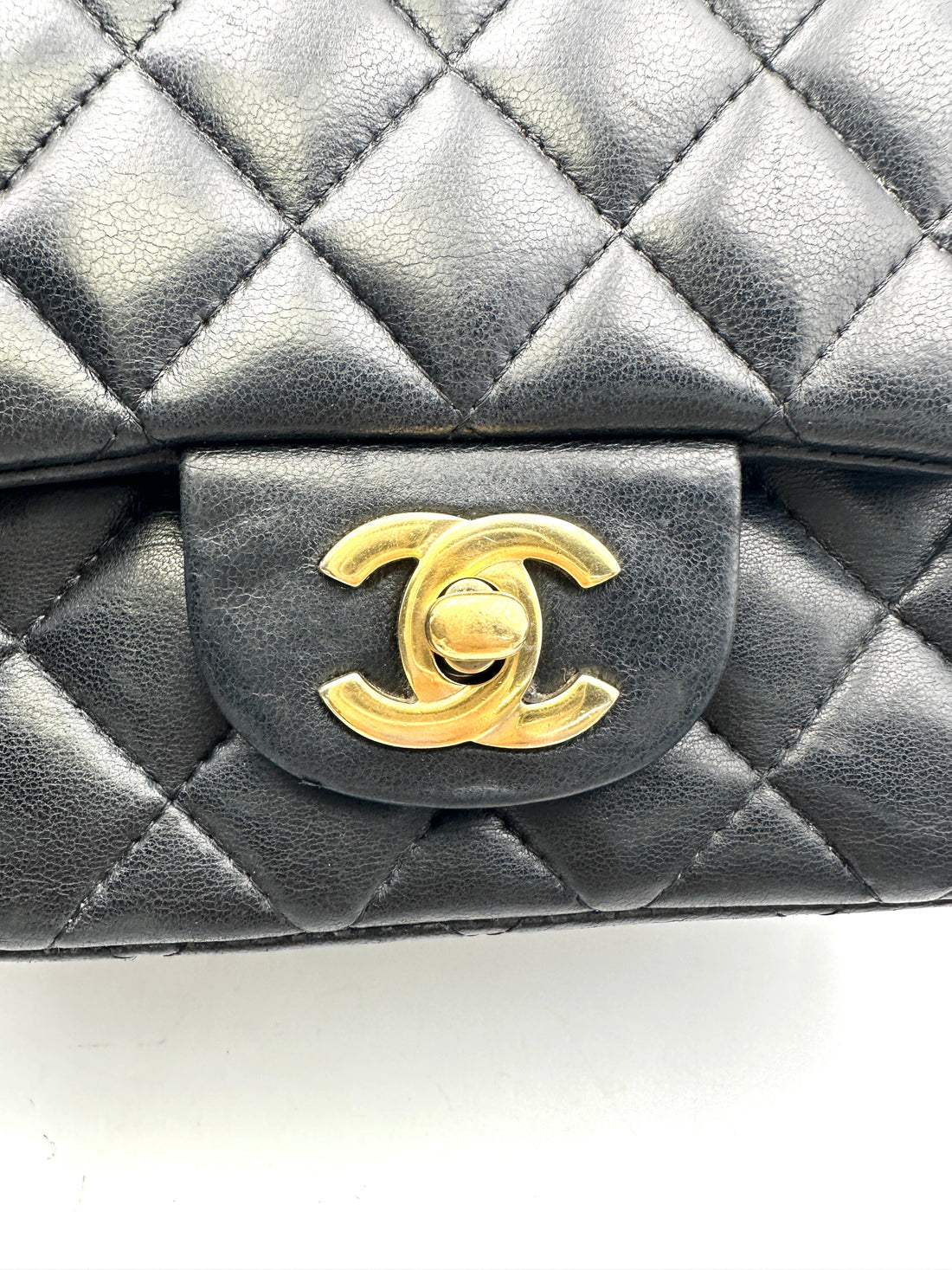Chanel Mini Square Black Quilted Leather Flap Bag With Gold Buckle(17***91) CC1766