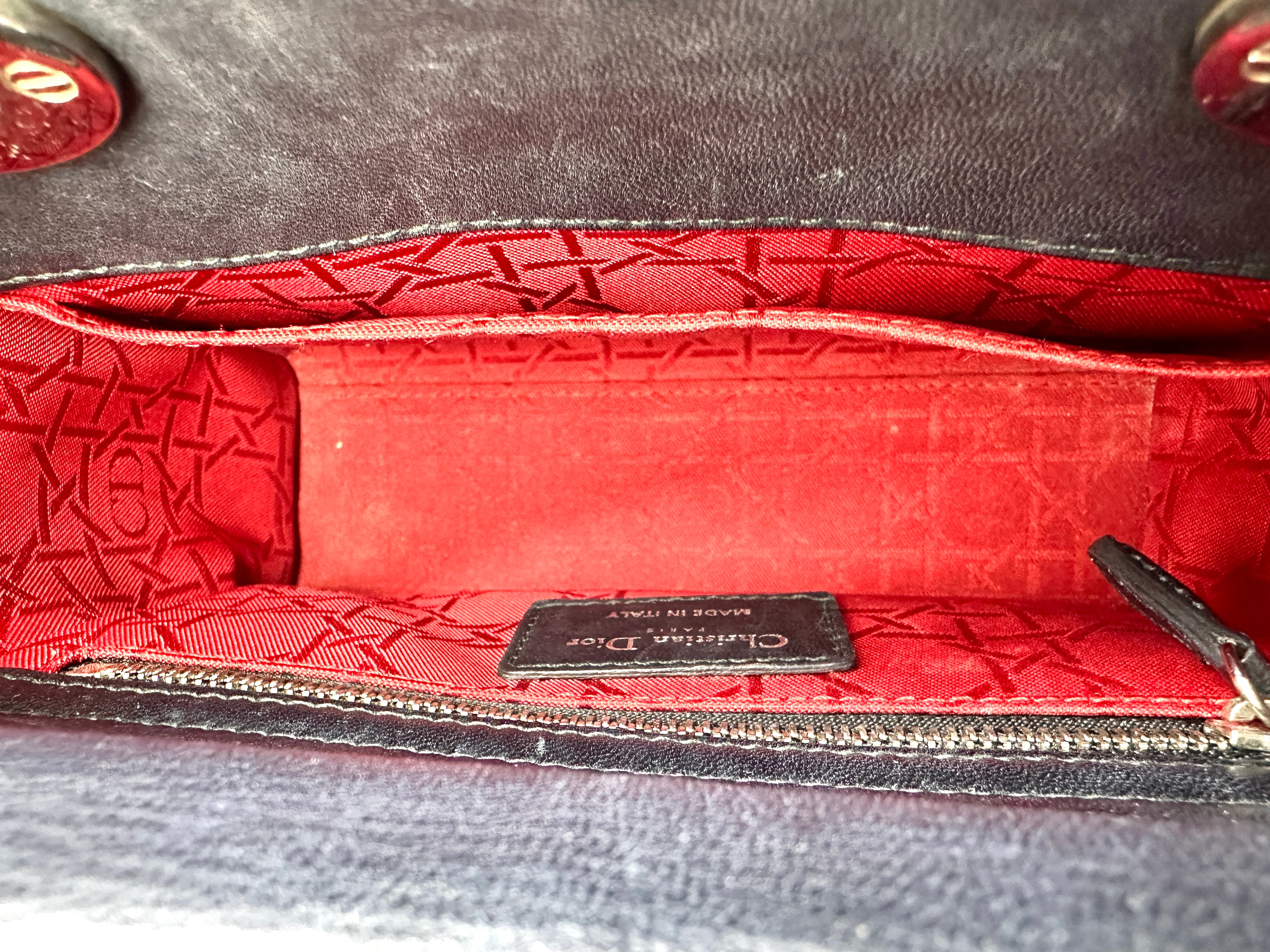 Christian Dior Lady Dior Black Cannage Lambskin Handle Bag With Customizable Shoulder Strap DR672