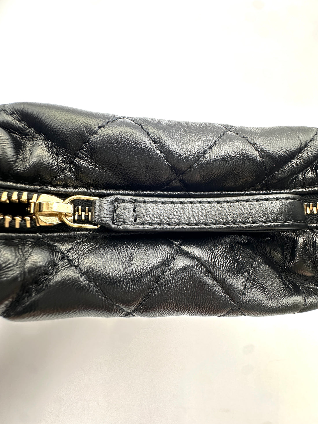 Chanel 23C Black Quilted Leather Chain Around Hobo Bag(T3***K8) CC1767