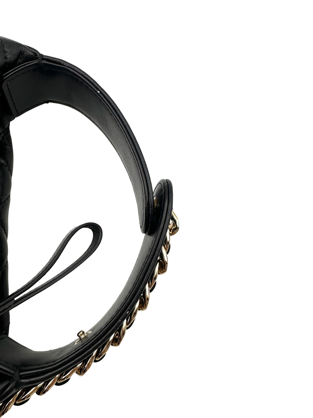 Chanel 23C Black Quilted Leather Chain Around Hobo Bag(T3***K8) CC1767