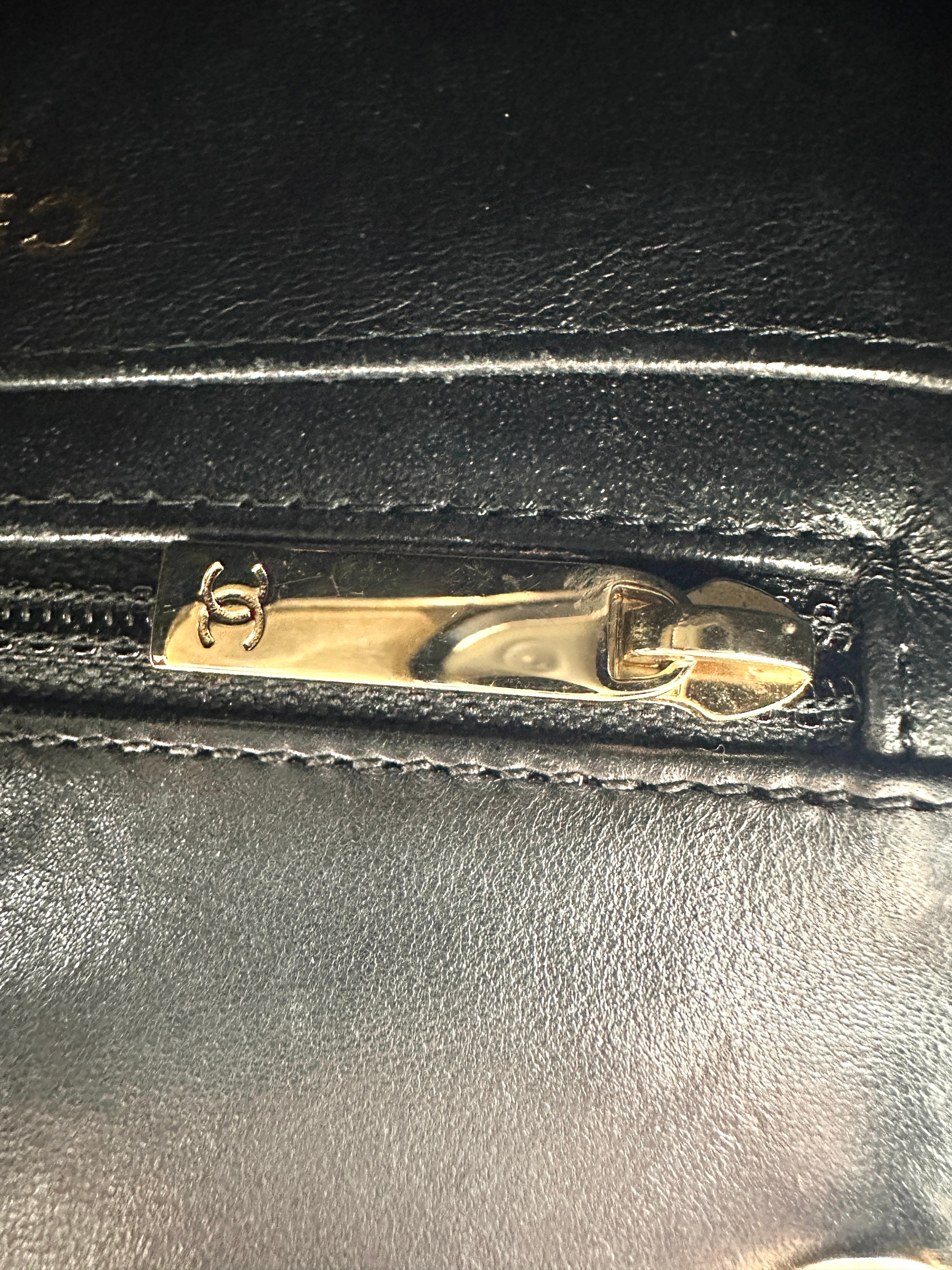 Chanel Mini Square Black Chevron Quilted Leather Flap Bag With Gold Buckle(23***06) CC1768